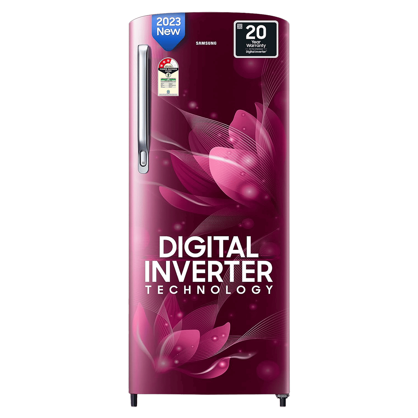 SAMSUNG Stylish Grande 183 Litres3 Star Direct Cool Single Door Refrigerator with Anti Bacterial Gasket (RR20C1723R8/HL, Blooming Saffron Red)_1