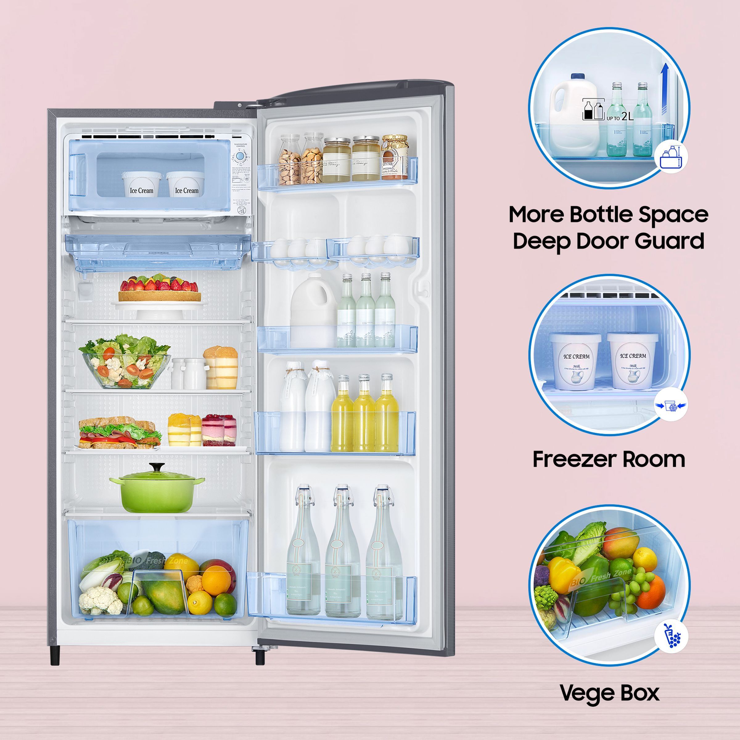 SAMSUNG 223 Litres 3 Star Direct Cool Single Door Refrigerator (RR24C2Y23S8/NL, Elegant Inox) SAMSUNG 223 Litres 3 Star Direct Cool Single Door Refrigerator (RR24C2Y23S8/NL, Elegant Inox)_11