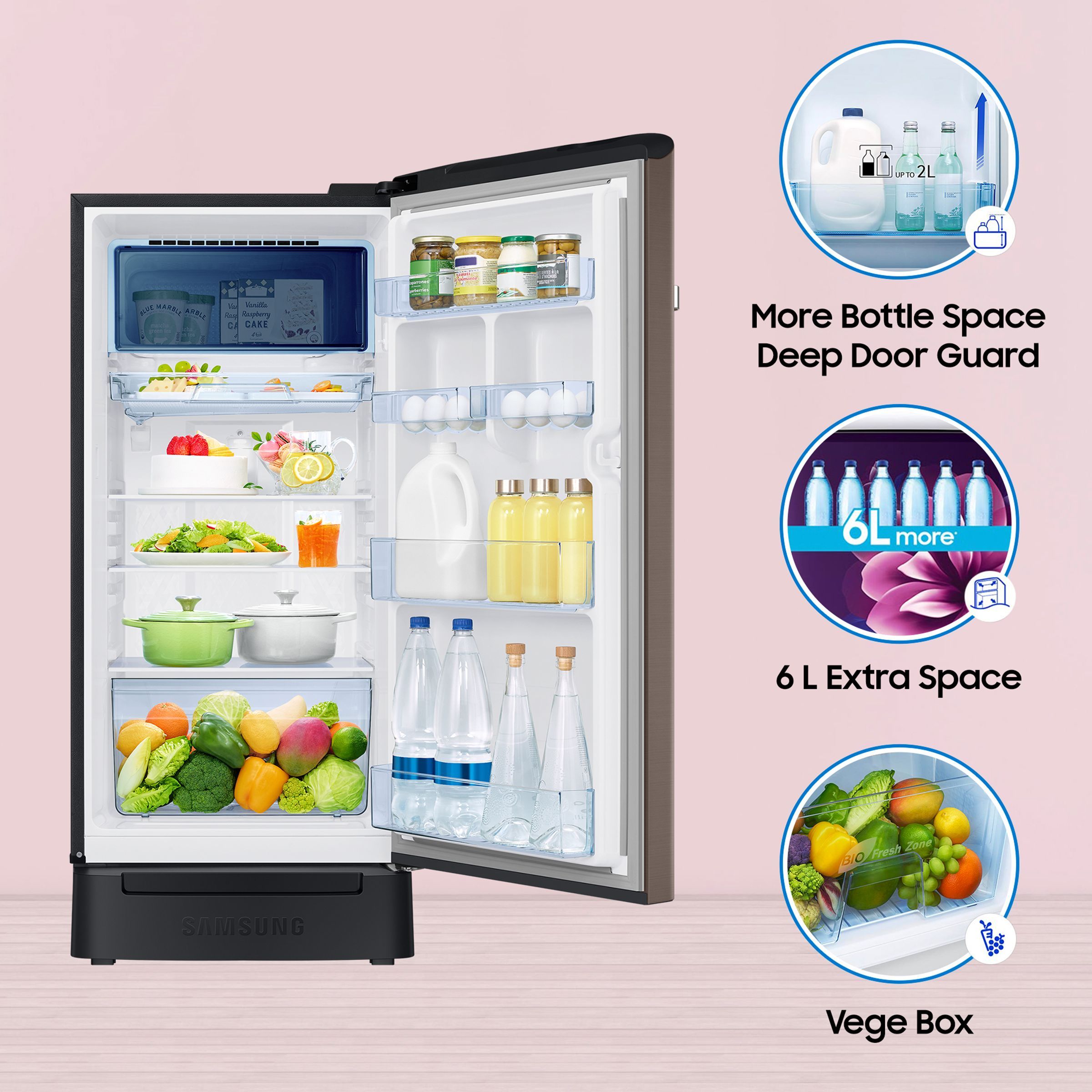 SAMSUNG 189 Litres 4 Star Direct Cool Single Door Refrigerator (RR21C2F24DX/HL, Luxe Brown)_13