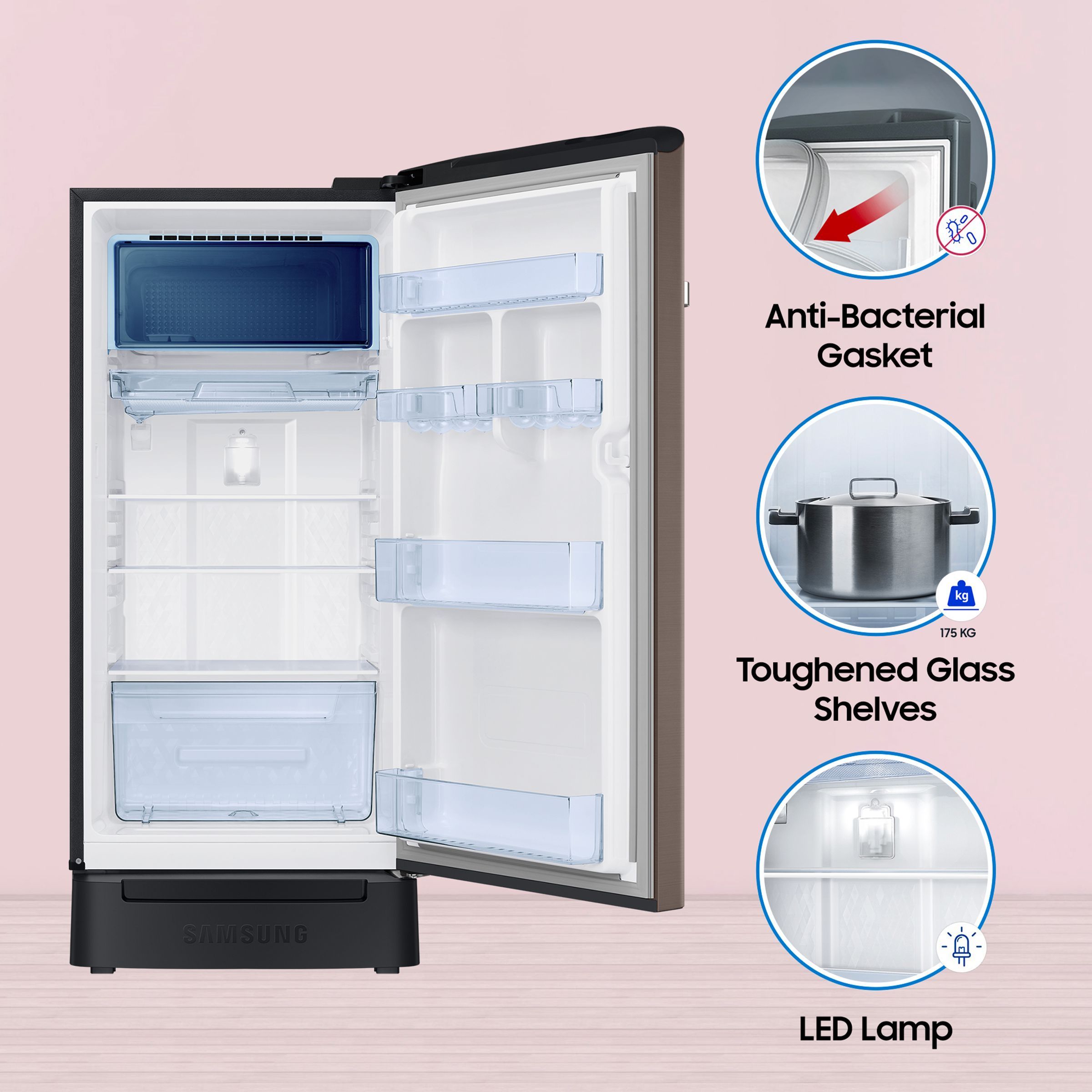 SAMSUNG 189 Litres 4 Star Direct Cool Single Door Refrigerator (RR21C2F24DX/HL, Luxe Brown)_14