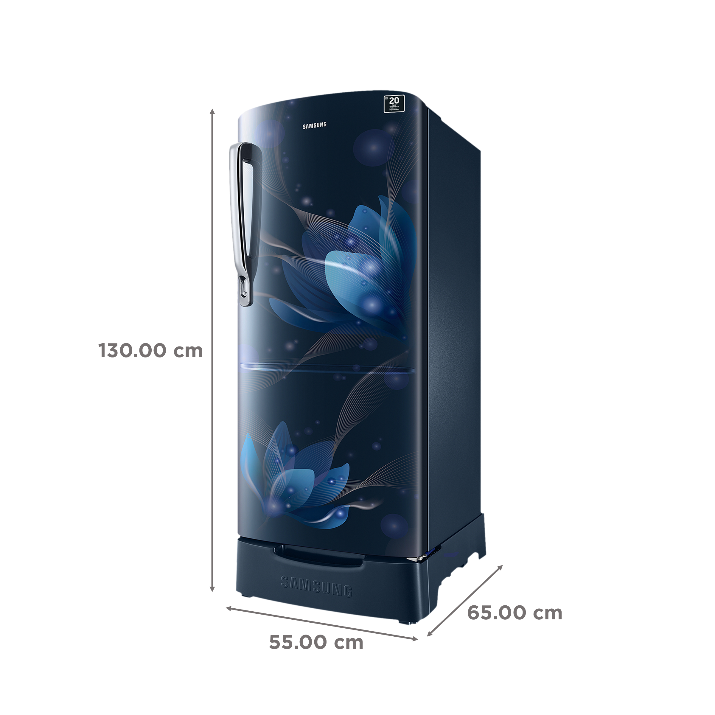 SAMSUNG 183 Litres 3 Star Direct Cool Single Door Refrigerator (RR20C1823U8/HL, Saffron Blue)_3