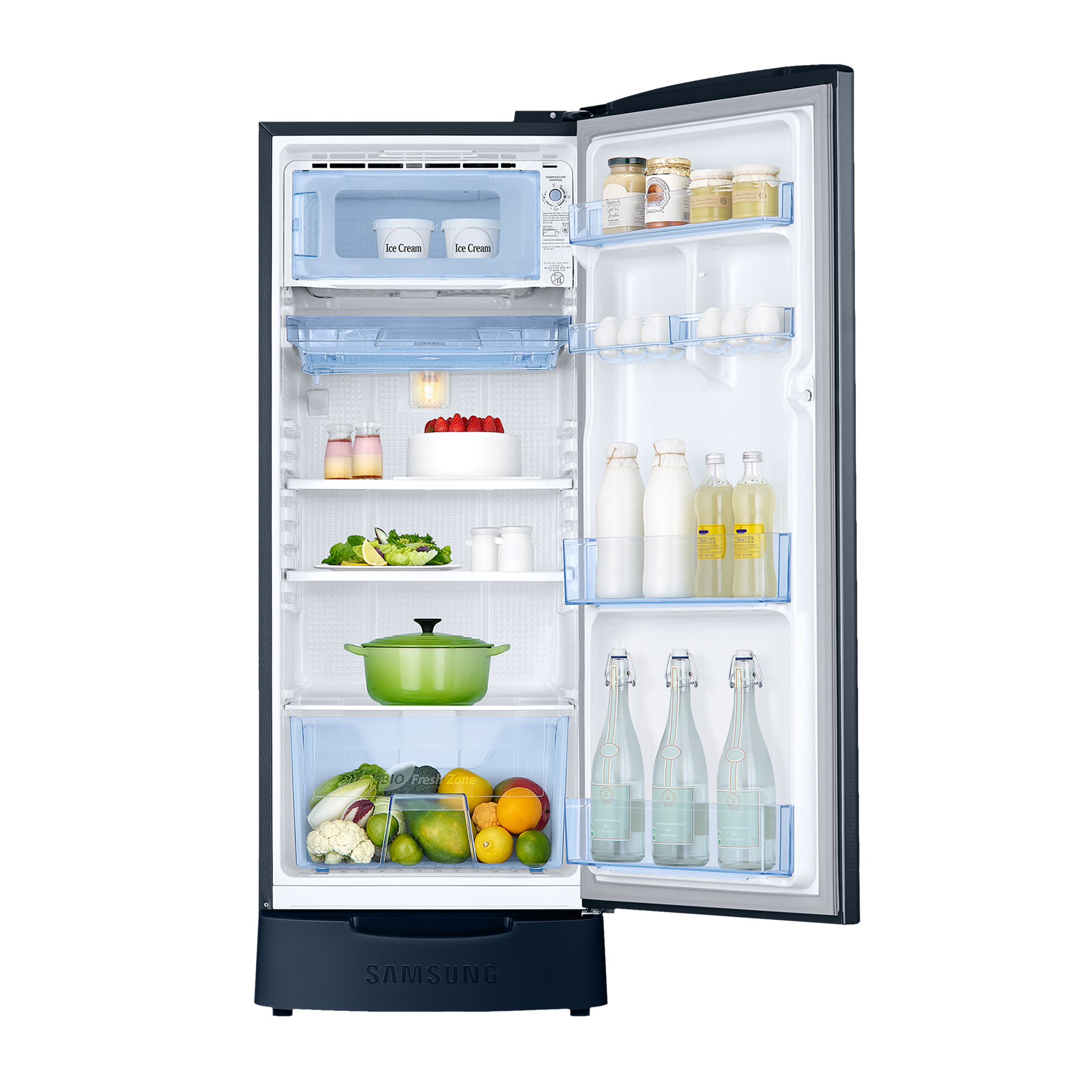 SAMSUNG 183 Litres 3 Star Direct Cool Single Door Refrigerator (RR20C1823U8/HL, Saffron Blue)_5