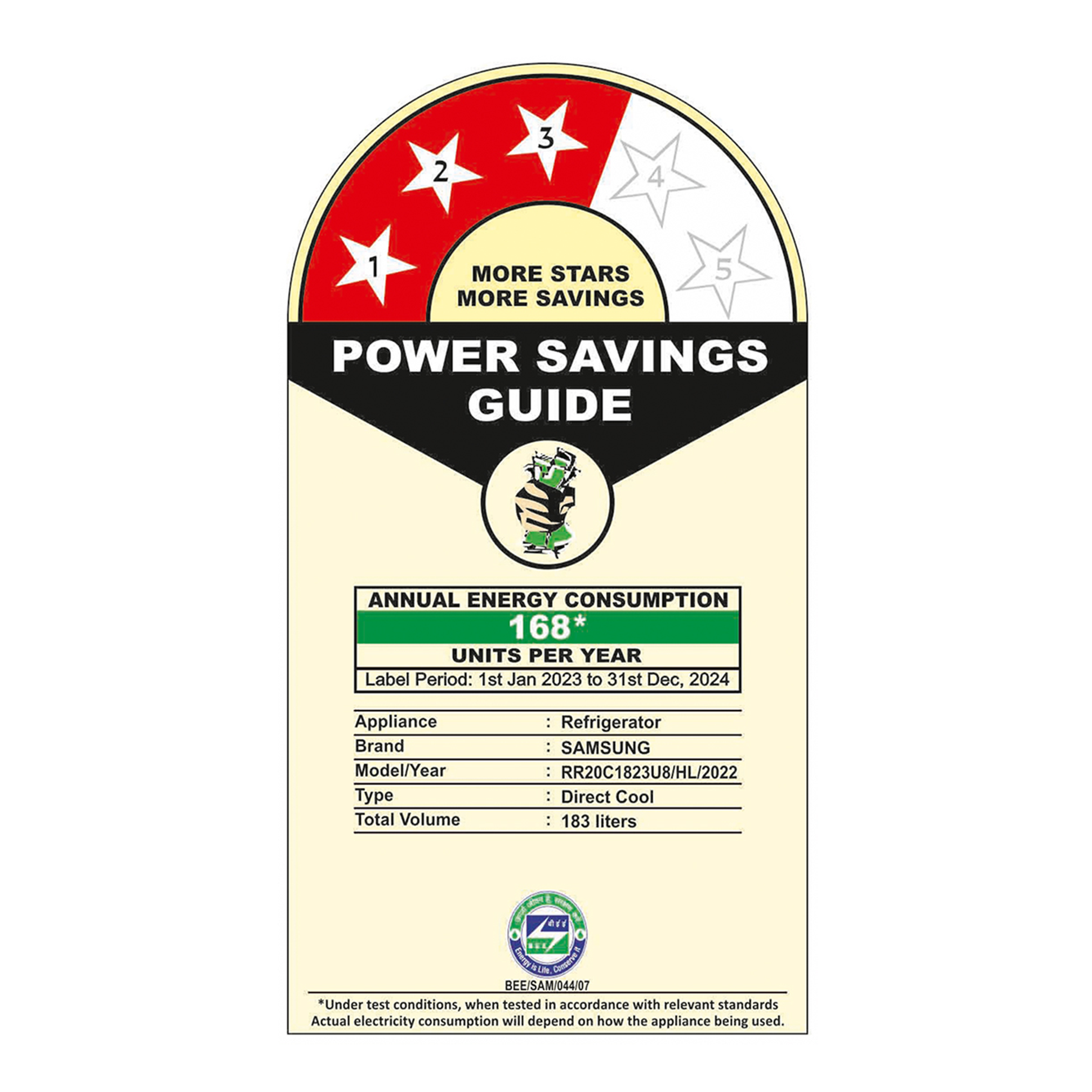 SAMSUNG 183 Litres 3 Star Direct Cool Single Door Refrigerator (RR20C1823U8/HL, Saffron Blue)_9