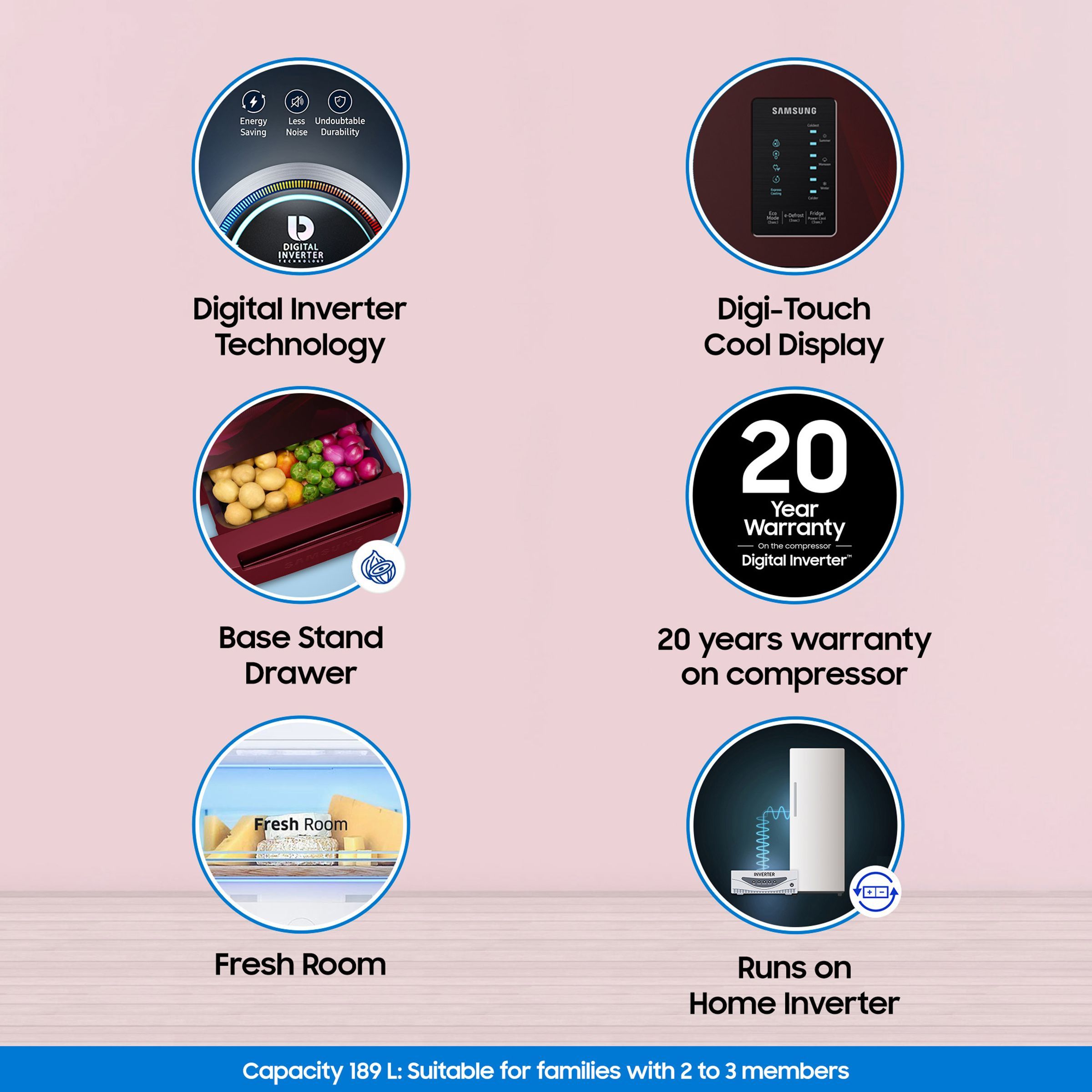 SAMSUNG 189 Litres 4 Star Direct Cool Single Door Refrigerator (RR21C2F24RZ/HL, Midnight Blossom Red)_17