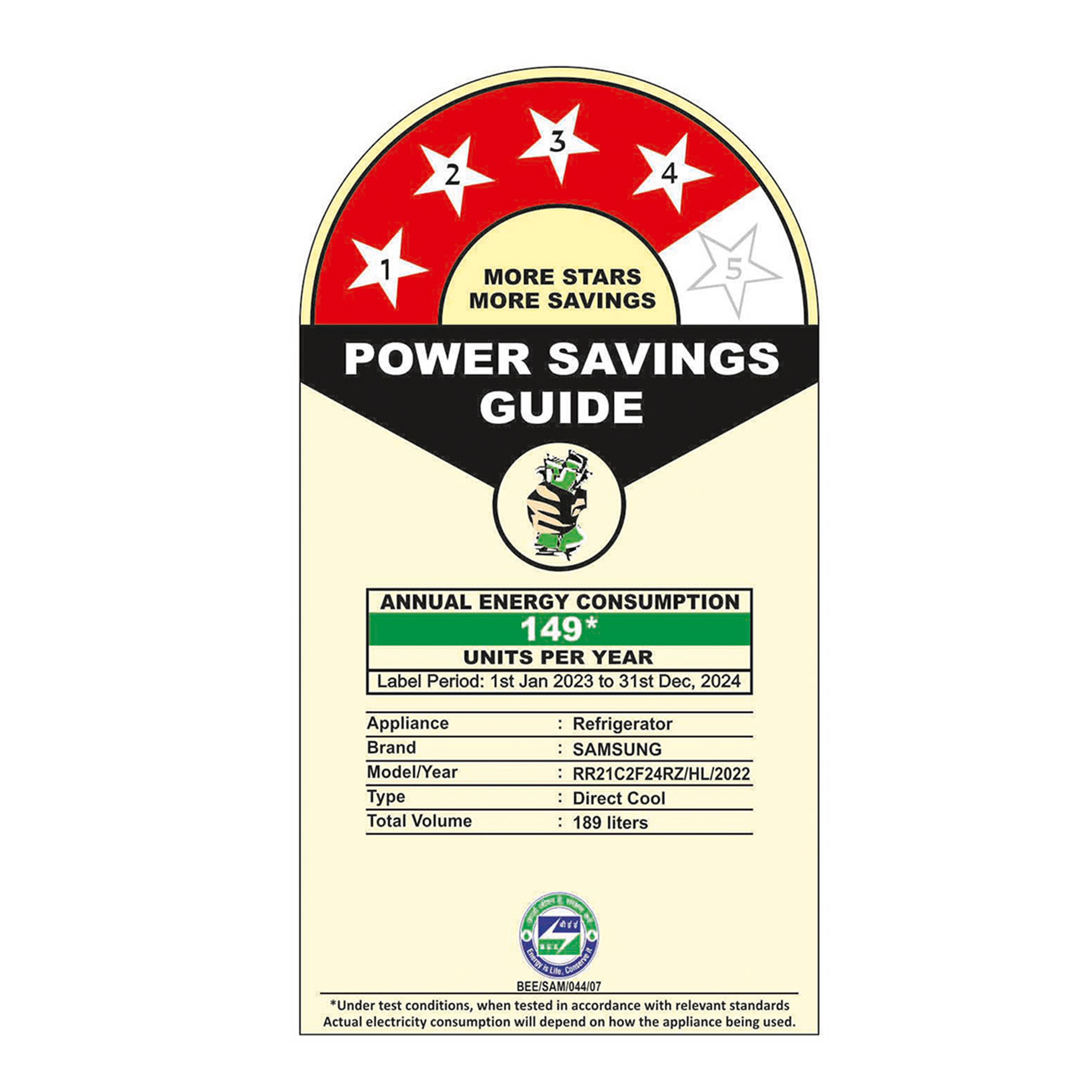 SAMSUNG 189 Litres 4 Star Direct Cool Single Door Refrigerator (RR21C2F24RZ/HL, Midnight Blossom Red)_10