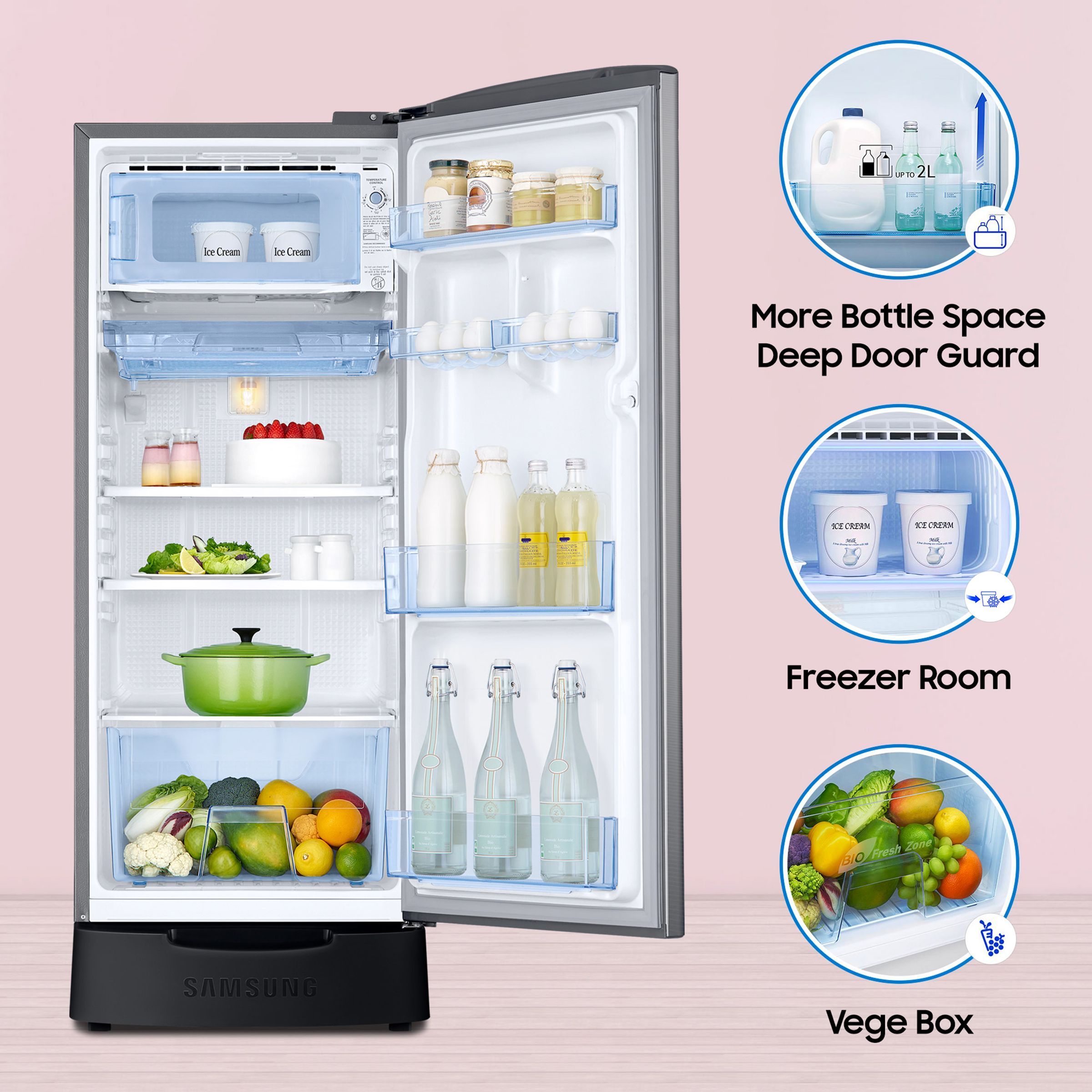 SAMSUNG 189 Litres 5 Star Direct Cool Single Door Refrigerator (RR21C2H25S8/HL, Elegant Inox)_13