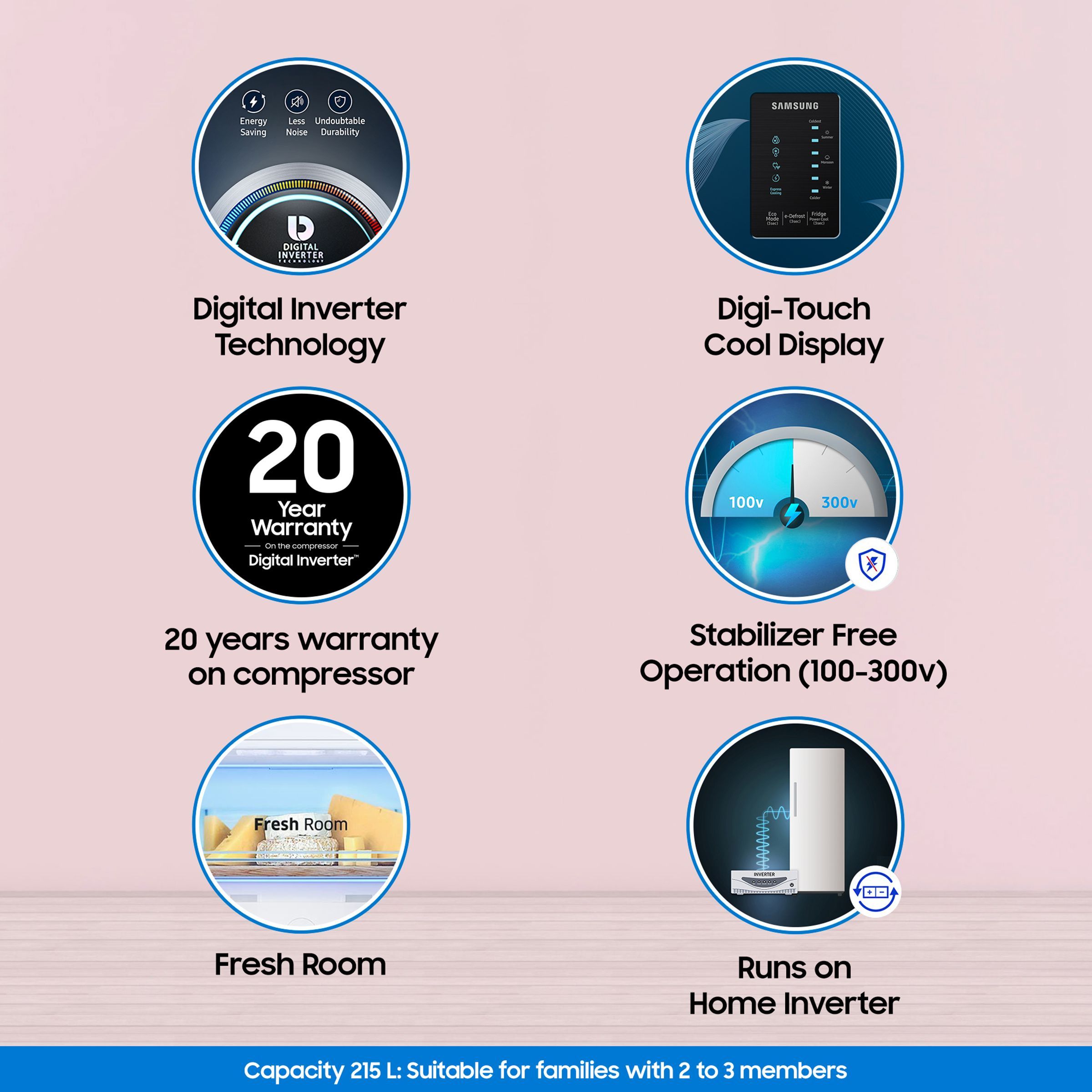 SAMSUNG 215 Litres 4 Star Direct Cool Single Door Refrigerator (RR23C2E249U/HL, Paradise Blue) SAMSUNG 215 Litres 4 Star Direct Cool Single Door Refrigerator (RR23C2E249U/HL, Paradise Blue)_15