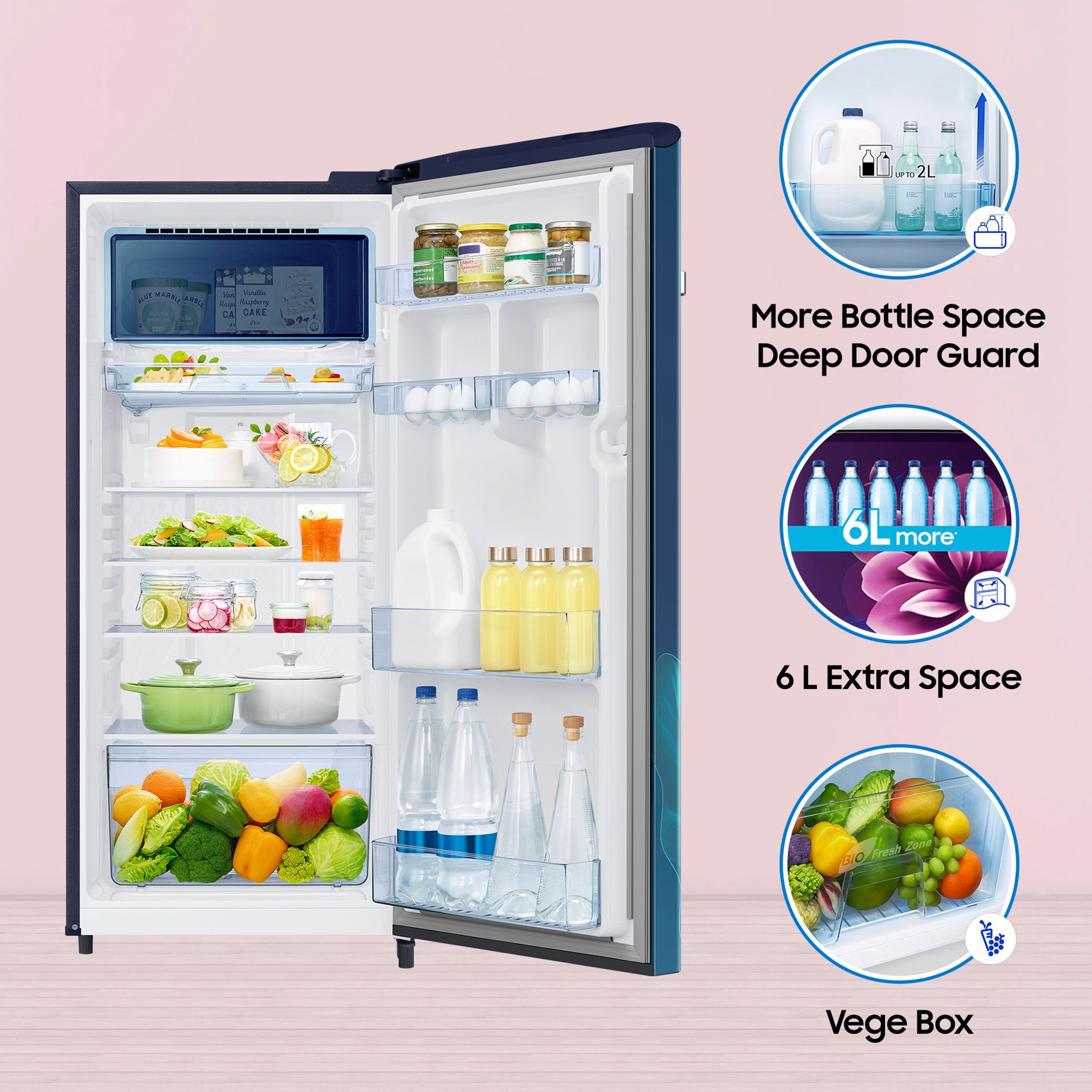 SAMSUNG 215 Litres 4 Star Direct Cool Single Door Refrigerator (RR23C2E249U/HL, Paradise Blue) SAMSUNG 215 Litres 4 Star Direct Cool Single Door Refrigerator (RR23C2E249U/HL, Paradise Blue)_17