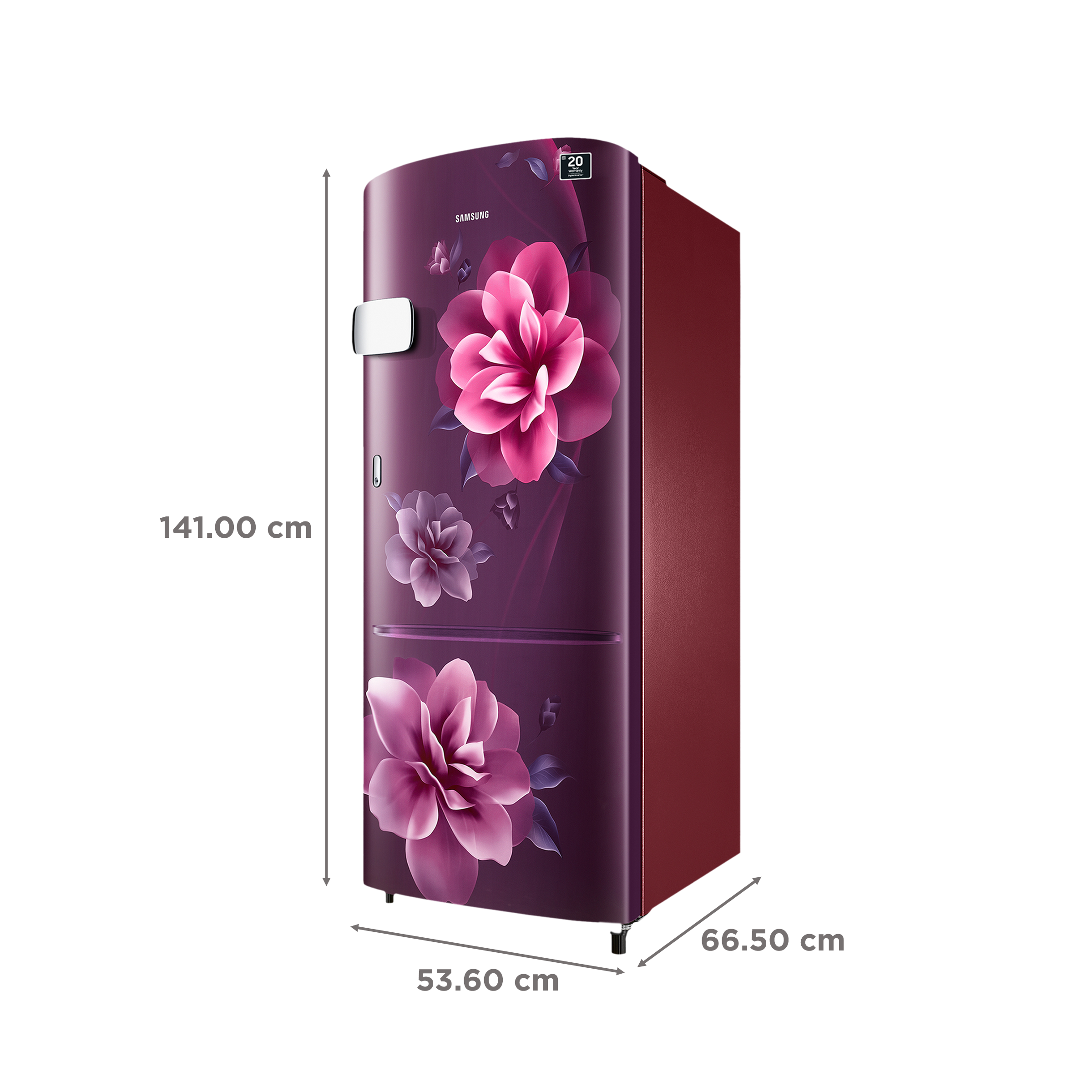 SAMSUNG 223 Litres 3 Star Direct Cool Single Door Refrigerator with Anti-Bacterial Gasket (RR24C2Y23CR/NL, Camellia Purple) SAMSUNG 223 Litres 3 Star Direct Cool Single Door Refrigerator with Anti-Bacterial Gasket (RR24C2Y23CR/NL, Camellia Purple)_3