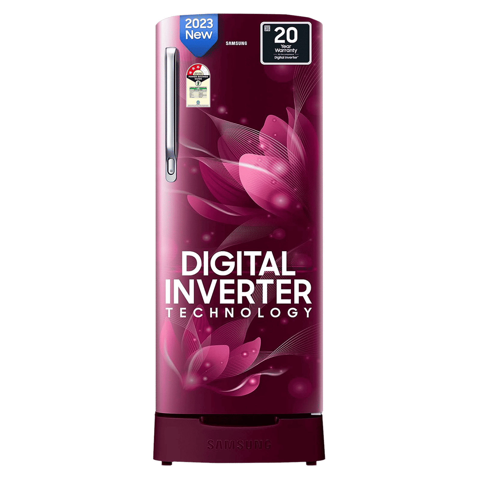 SAMSUNG 183 Litres 3 Star Direct Cool Single Door Refrigerator with Base Drawer (RR20C1823R8/HL, Saffron Red)_1