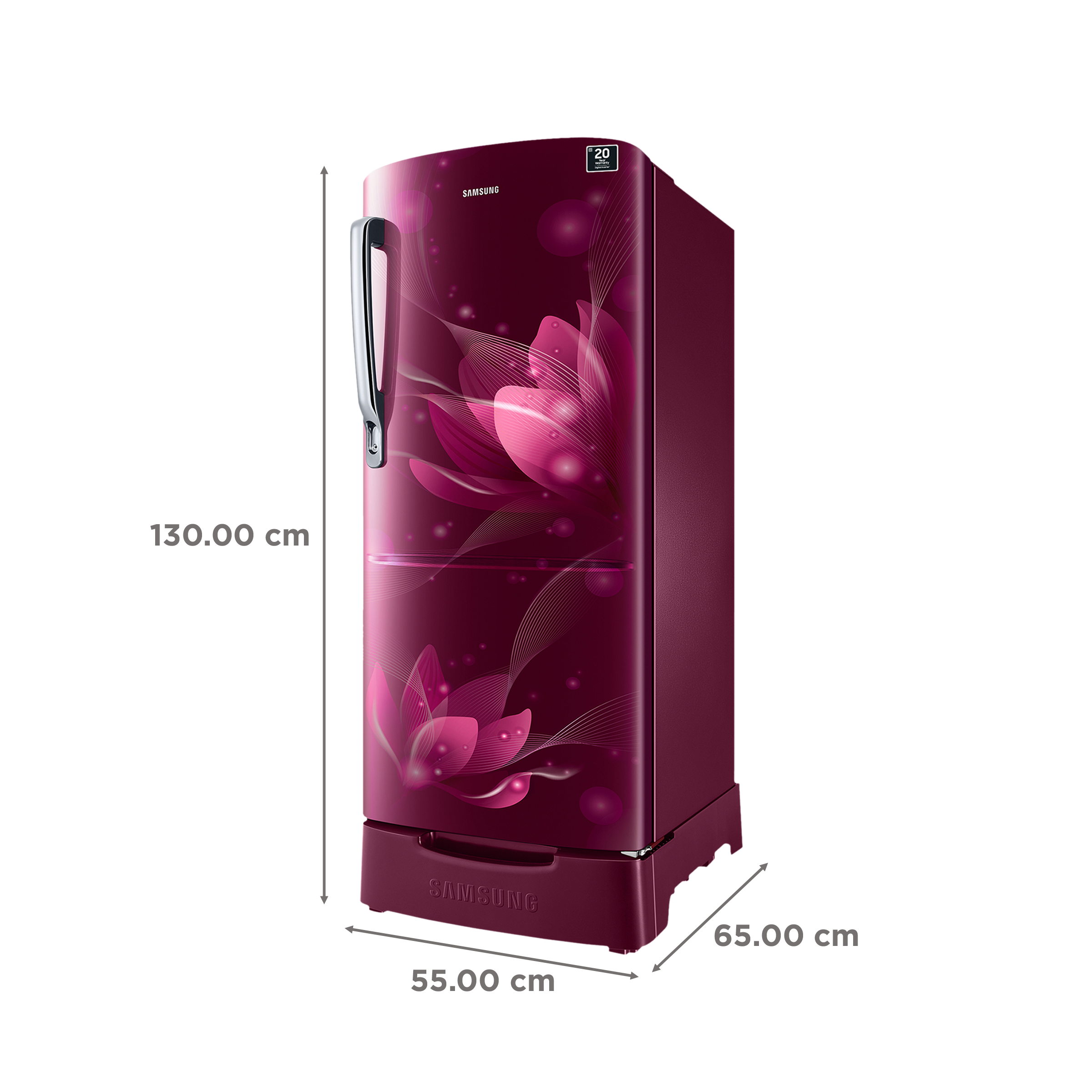 SAMSUNG 183 Litres 3 Star Direct Cool Single Door Refrigerator with Base Drawer (RR20C1823R8/HL, Saffron Red)_3