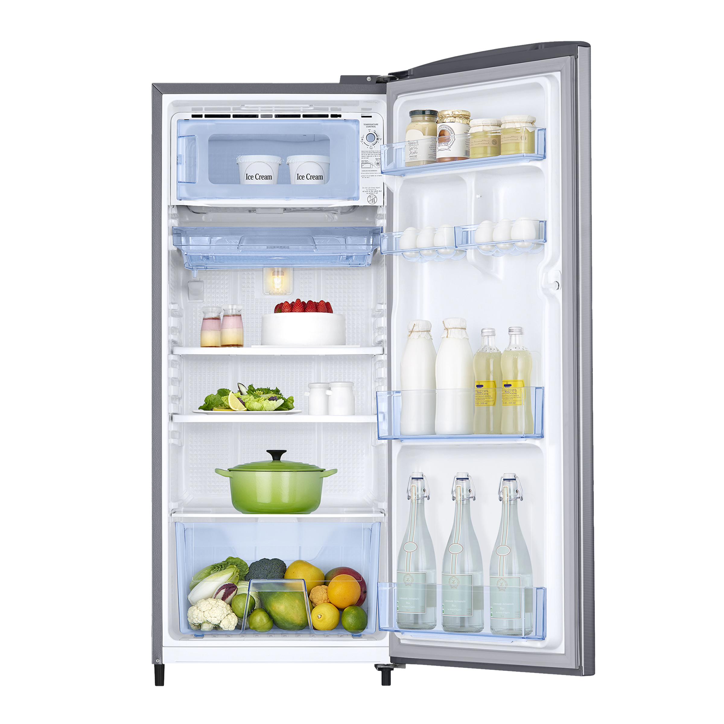 SAMSUNG Stylish Grande 183 Litres3 Star Direct Cool Single Door Refrigerator with Anti Bacterial Gasket (RR20C1723S8/HL, Elegant Inox)_13