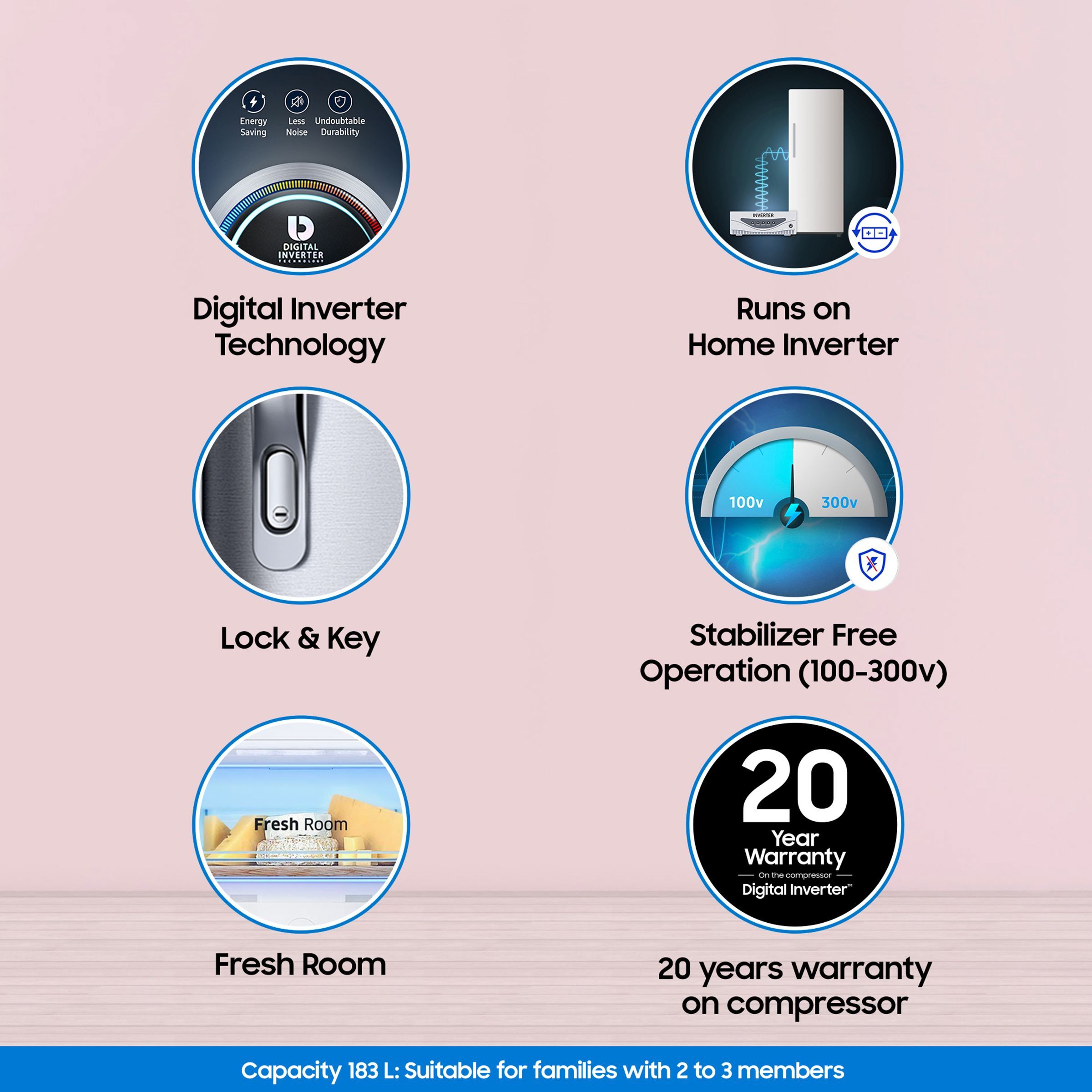 SAMSUNG Stylish Grande 183 Litres3 Star Direct Cool Single Door Refrigerator with Anti Bacterial Gasket (RR20C1723S8/HL, Elegant Inox)_16