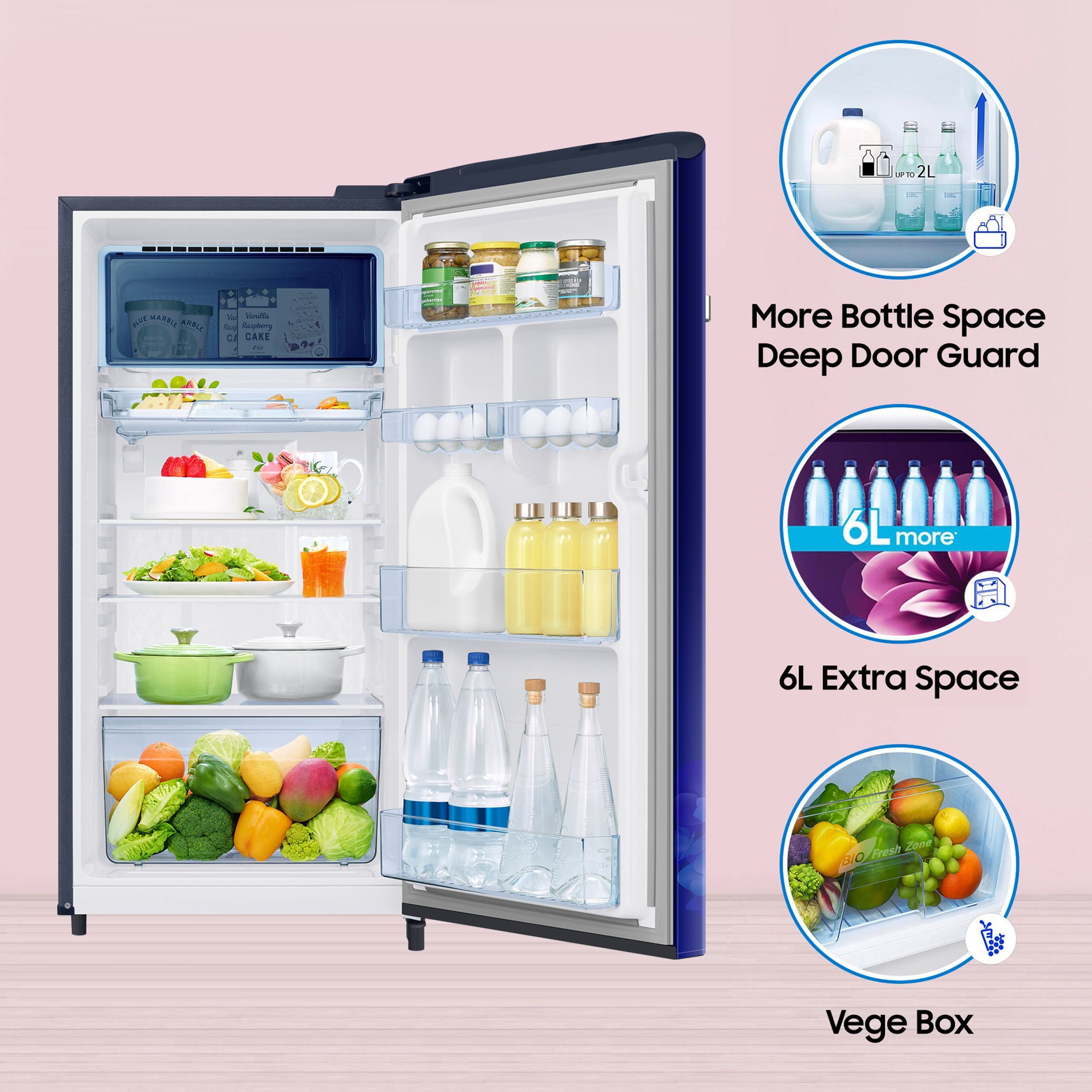 SAMSUNG 189 Litres 5 Star Direct Cool Single Door Refrigerator (RR21C2E25HS/HL, Hydrangea Blue) SAMSUNG 189 Litres 5 Star Direct Cool Single Door Refrigerator (RR21C2E25HS/HL, Hydrangea Blue)_13