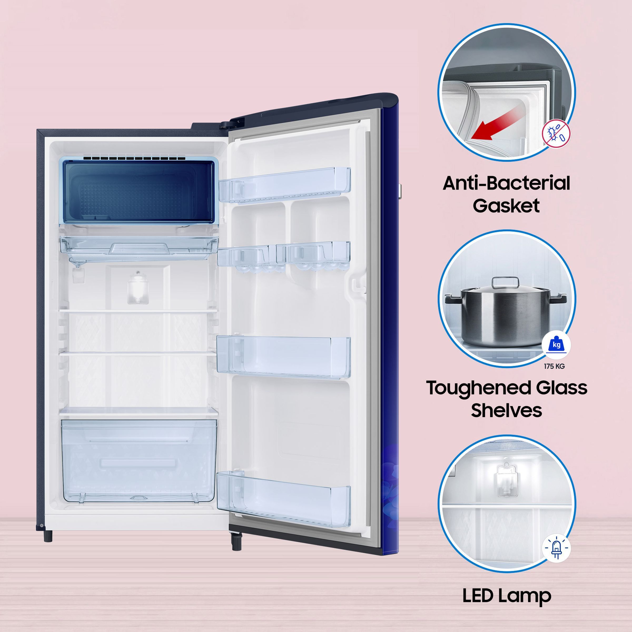 SAMSUNG 189 Litres 5 Star Direct Cool Single Door Refrigerator (RR21C2E25HS/HL, Hydrangea Blue) SAMSUNG 189 Litres 5 Star Direct Cool Single Door Refrigerator (RR21C2E25HS/HL, Hydrangea Blue)_14