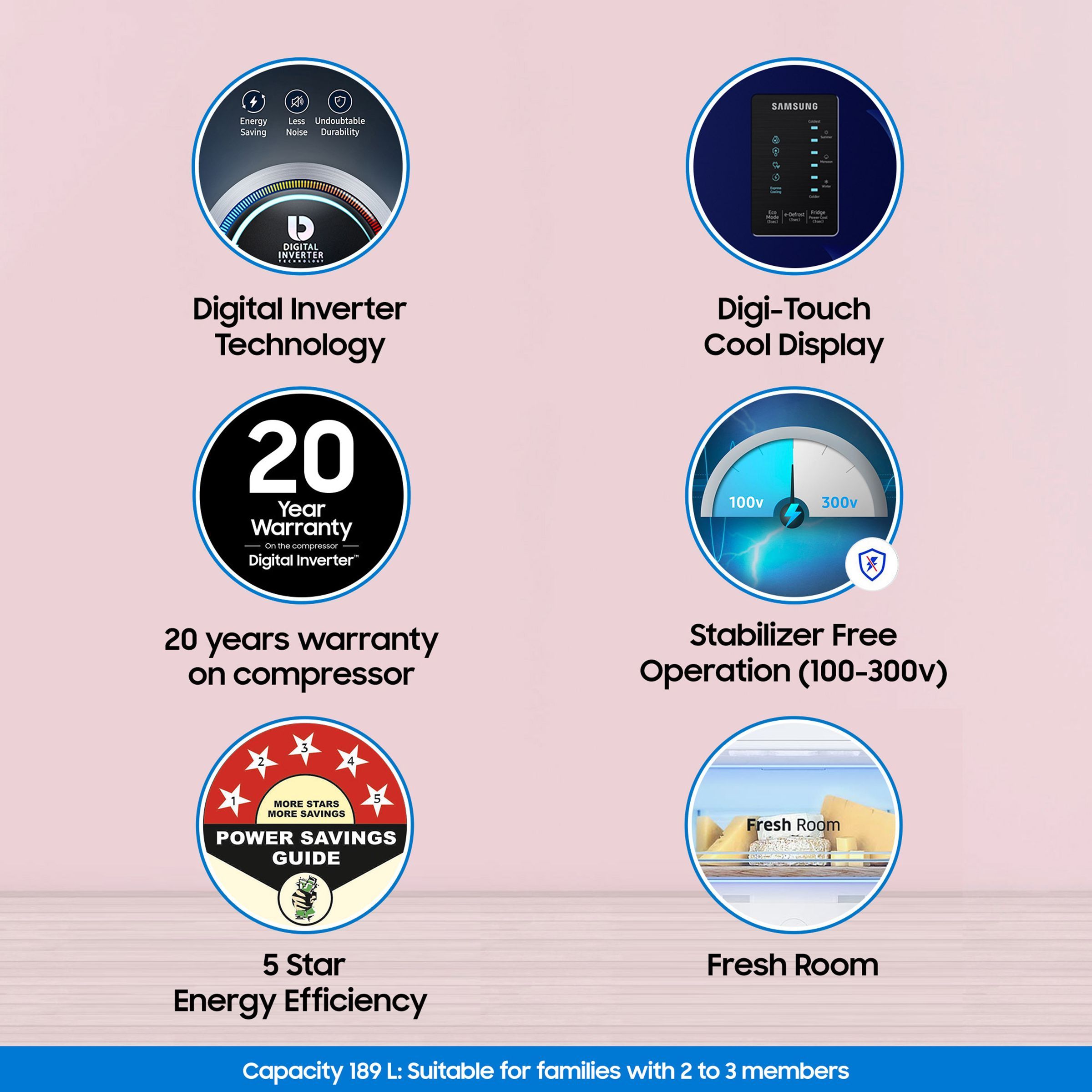 SAMSUNG 189 Litres 5 Star Direct Cool Single Door Refrigerator (RR21C2E25HS/HL, Hydrangea Blue) SAMSUNG 189 Litres 5 Star Direct Cool Single Door Refrigerator (RR21C2E25HS/HL, Hydrangea Blue)_15