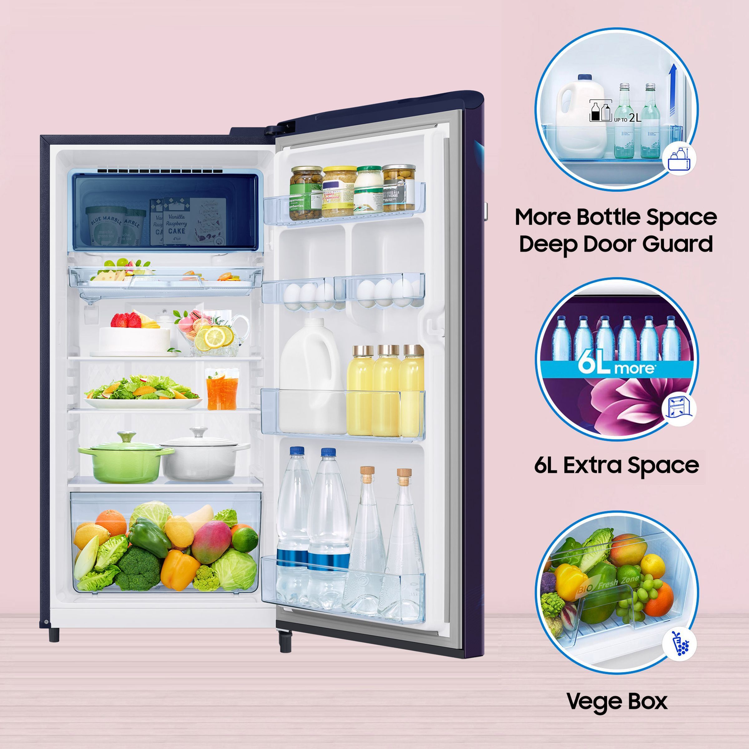 SAMSUNG 189 Litres 4 Star Direct Cool Single Door Refrigerator (RR21C2E24UZ/HL, Midnight Blossom Blue) SAMSUNG 189 Litres 4 Star Direct Cool Single Door Refrigerator (RR21C2E24UZ/HL, Midnight Blossom Blue)_13