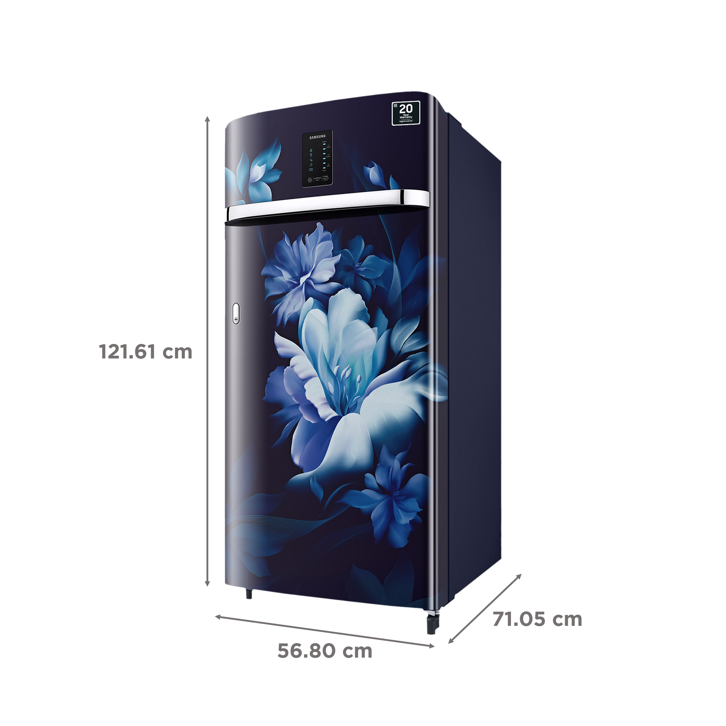 SAMSUNG 189 Litres 4 Star Direct Cool Single Door Refrigerator (RR21C2E24UZ/HL, Midnight Blossom Blue) SAMSUNG 189 Litres 4 Star Direct Cool Single Door Refrigerator (RR21C2E24UZ/HL, Midnight Blossom Blue)_3