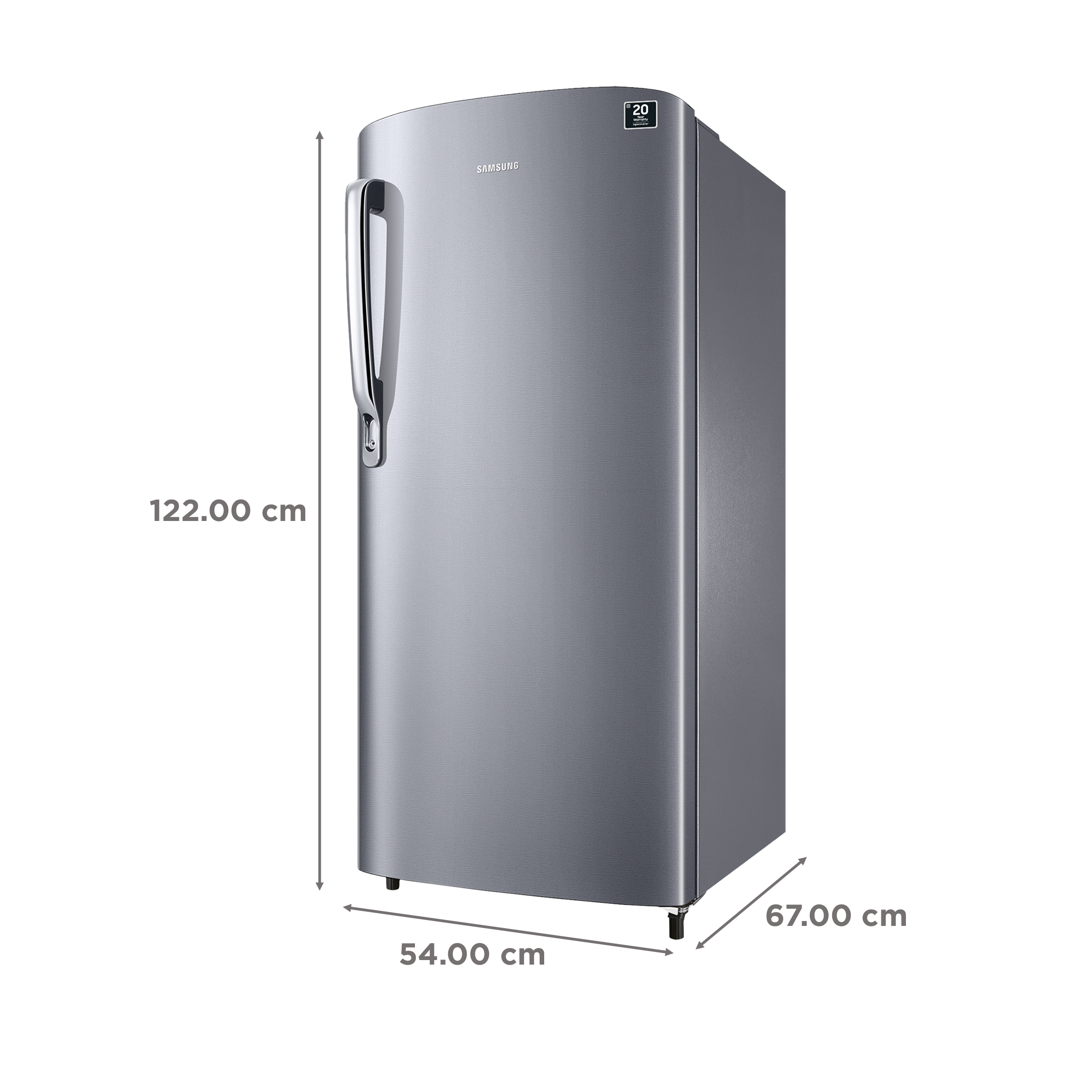 SAMSUNG Stylish Grande 183 Litres 2 Star Direct Cool Single Door Refrigerator with Stabilizer Free Operation (RR20C2412GS/NL, Grey Silver)_3