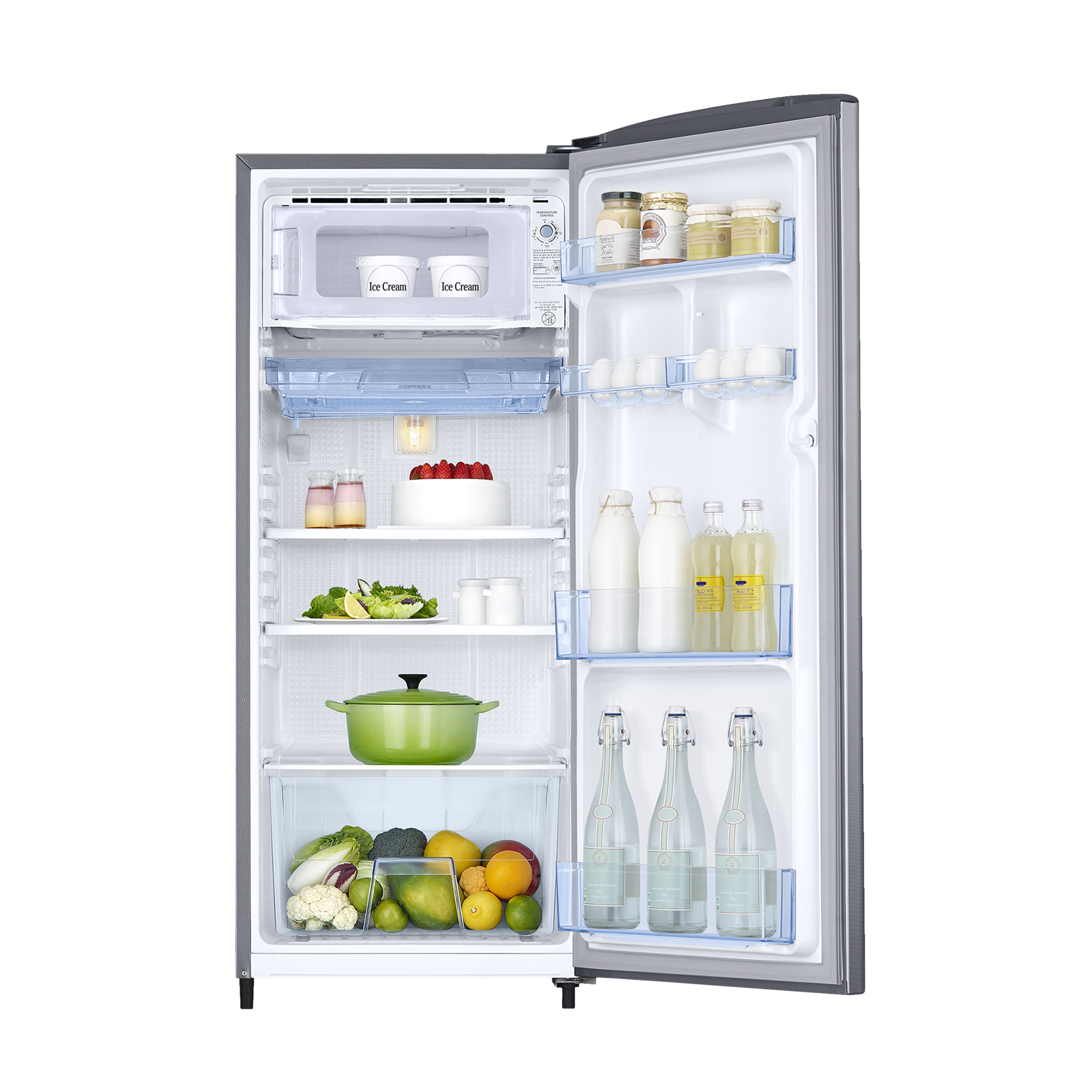 SAMSUNG Stylish Grande 183 Litres 2 Star Direct Cool Single Door Refrigerator with Stabilizer Free Operation (RR20C2412GS/NL, Grey Silver)_5