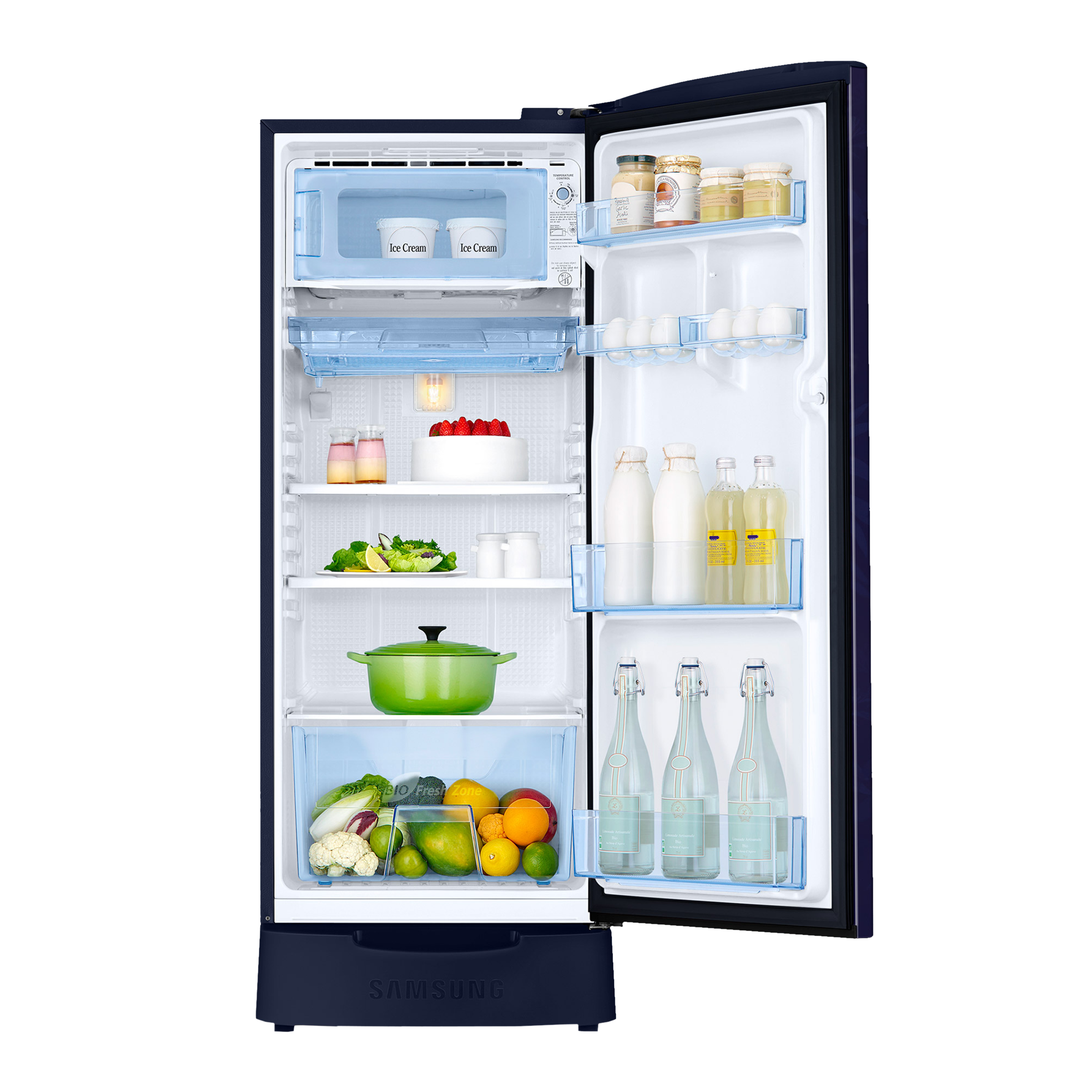 SAMSUNG 183 Litres 2 Star Direct Cool Single Door Refrigerator with Base Drawer (RR20C2Z226U/NL, Mystic Overlay Blue)_13