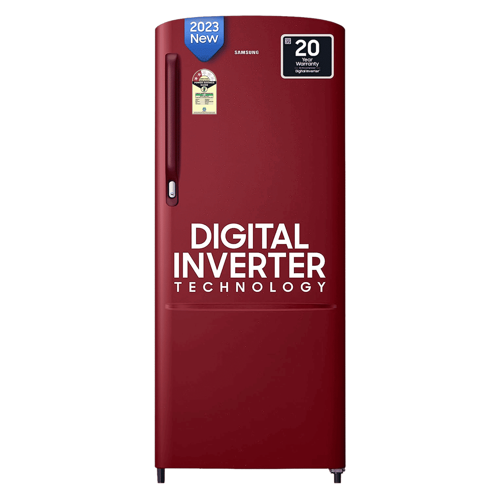 SAMSUNG 183 Litres 2 Star Direct Cool Single Door Refrigerator with Toughened Glass Shelves (RR20C2412RH/NL, Scarlet Red) SAMSUNG 183 Litres 2 Star Direct Cool Single Door Refrigerator with Toughened Glass Shelves (RR20C2412RH/NL, Scarlet Red)_1