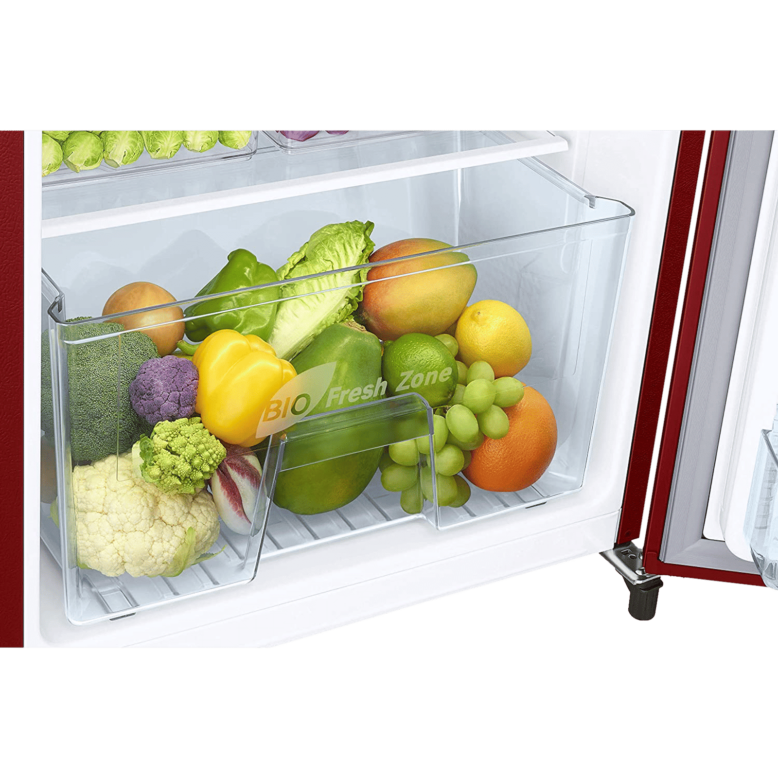 SAMSUNG 183 Litres 2 Star Direct Cool Single Door Refrigerator with Toughened Glass Shelves (RR20C2412RH/NL, Scarlet Red) SAMSUNG 183 Litres 2 Star Direct Cool Single Door Refrigerator with Toughened Glass Shelves (RR20C2412RH/NL, Scarlet Red)_6