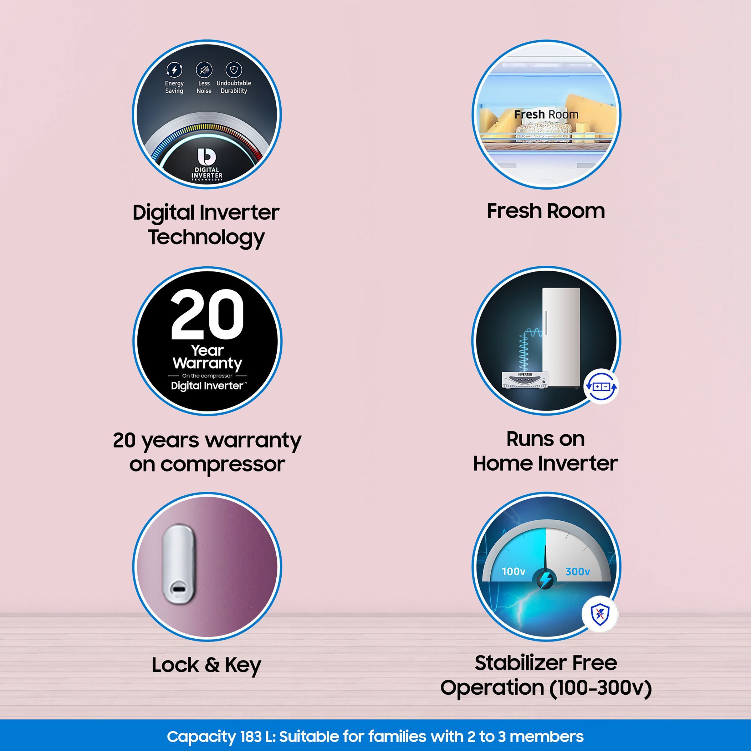 SAMSUNG 183 Litres 2 Star Direct Cool Single Door Refrigerator with Toughened Glass Shelves (RR20C2412RH/NL, Scarlet Red) SAMSUNG 183 Litres 2 Star Direct Cool Single Door Refrigerator with Toughened Glass Shelves (RR20C2412RH/NL, Scarlet Red)_13