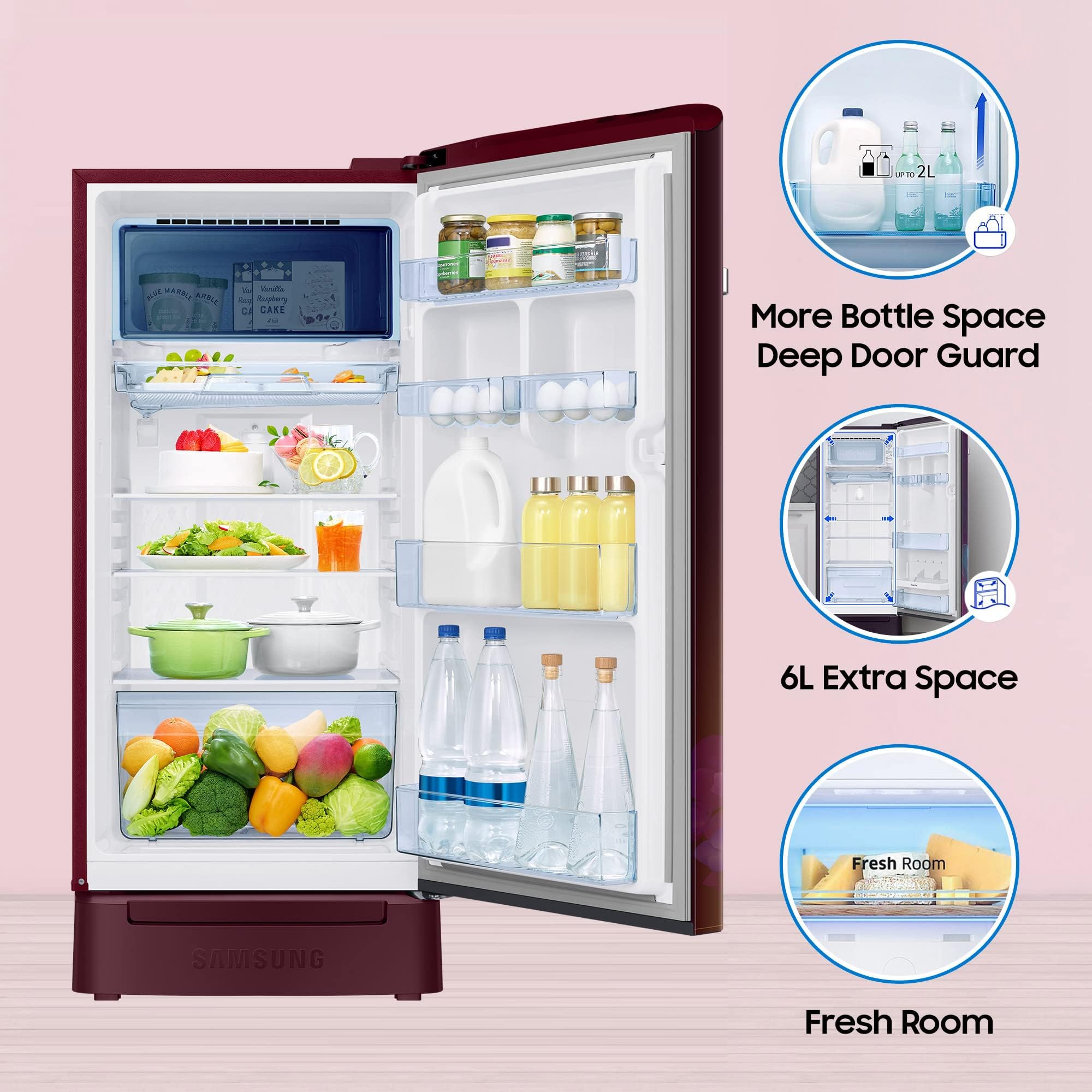 SAMSUNG 189 Litres 5 Star Direct Cool Single Door Refrigerator with Digi-Touch Cool (RR21C2F25HT/HL, Hydrangea Plum)_19