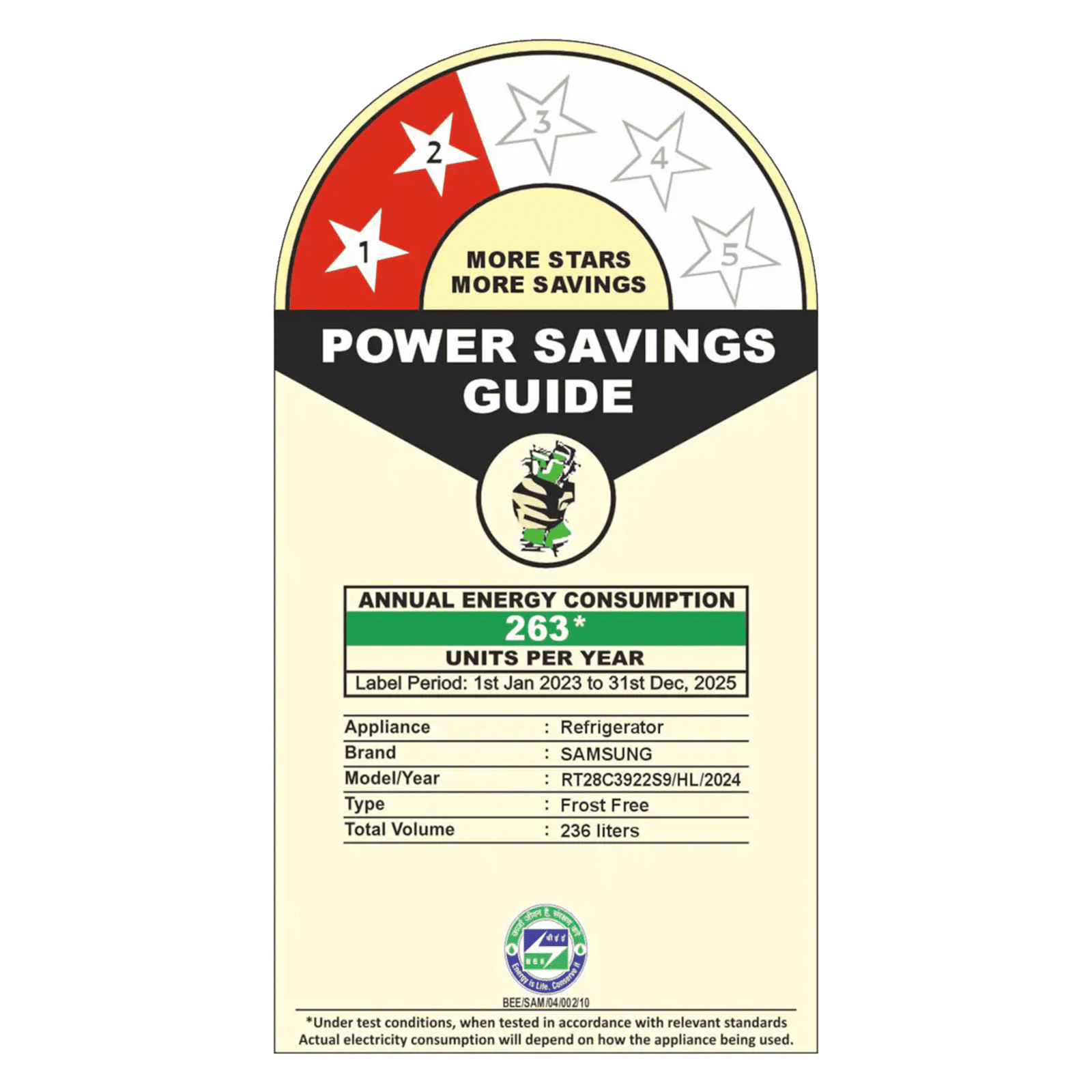 SAMSUNG 236 Litres 2 Star Frost Free Double Door Convertible Refrigerator with Anti Bacterial Gasket (RT28C3922S9/HL, Refined Inox)_3