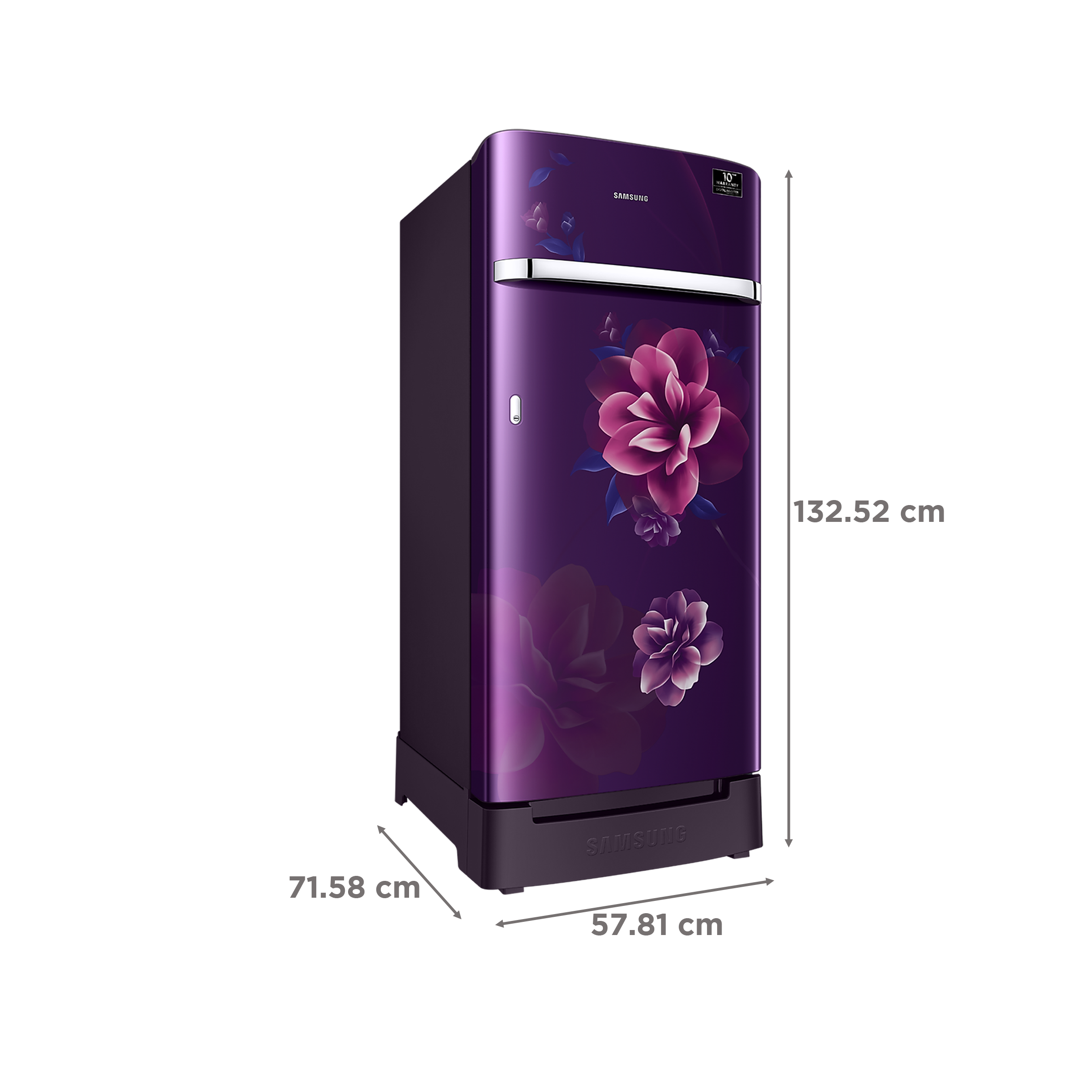 SAMSUNG 189 Litres 5 Star Direct Cool Single Door Refrigerator with Antibacterial Gasket (RR21C2H25CR/HL, Camellia Purple)_3