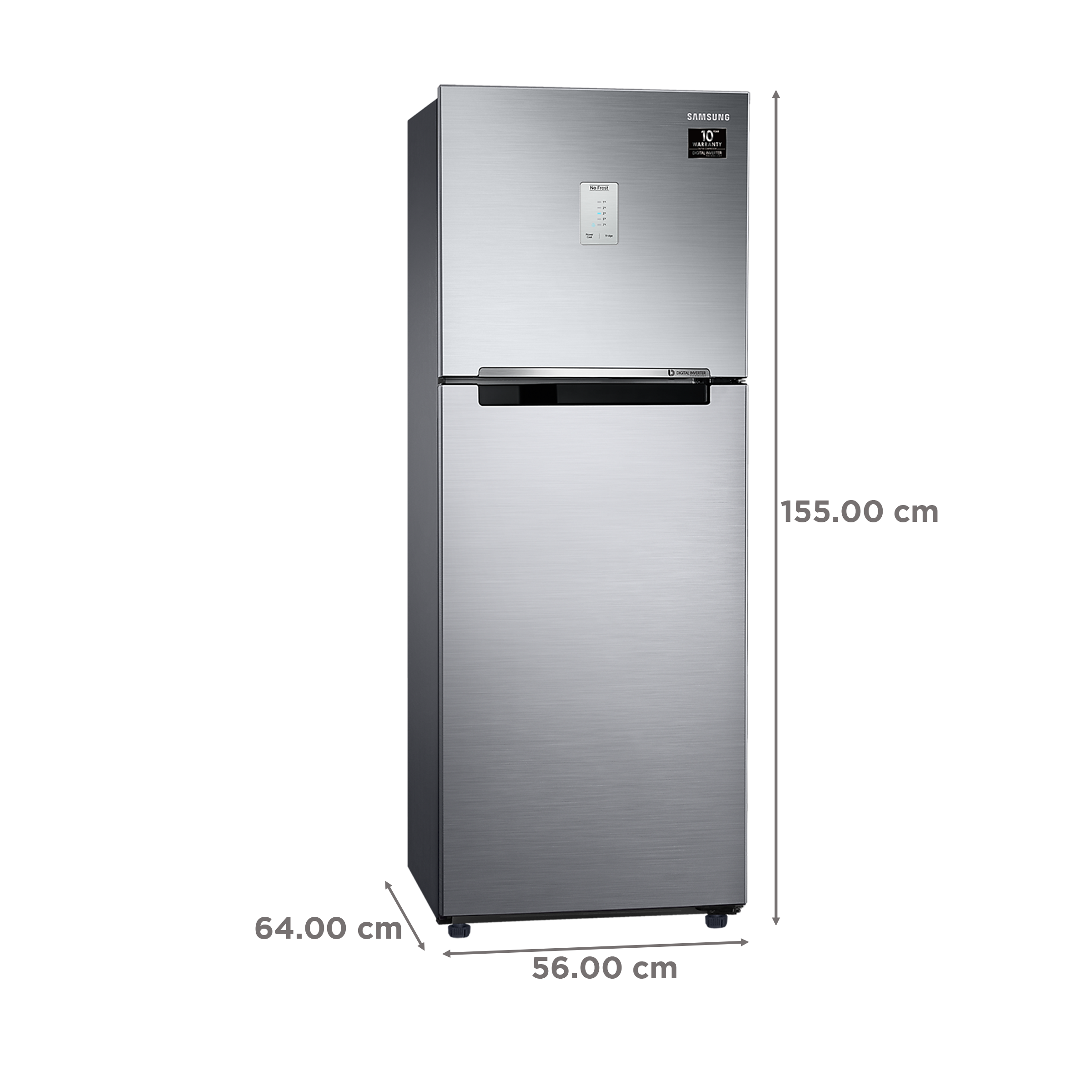 SAMSUNG 236 Litres 2 Star Frost Free Double Door Refrigerator with Antibacterial Gasket (RT28C3452S8/HL, Elegant Inox)_3