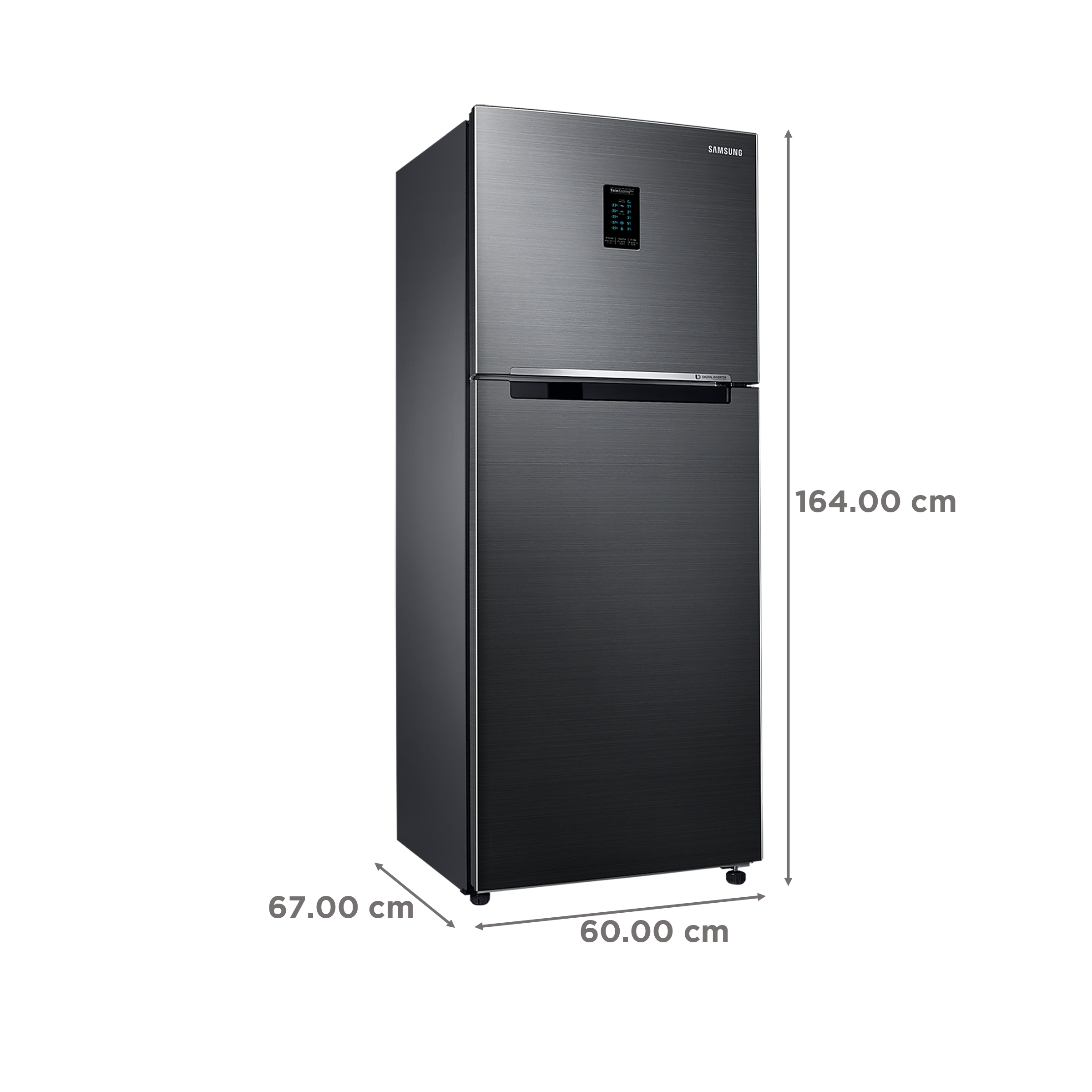 SAMSUNG 301 Litres 2 Star Frost Free Double Door Convertible Refrigerator with Twin Cooling Plus (RT34C4522B1/HL, Black Matt)_3