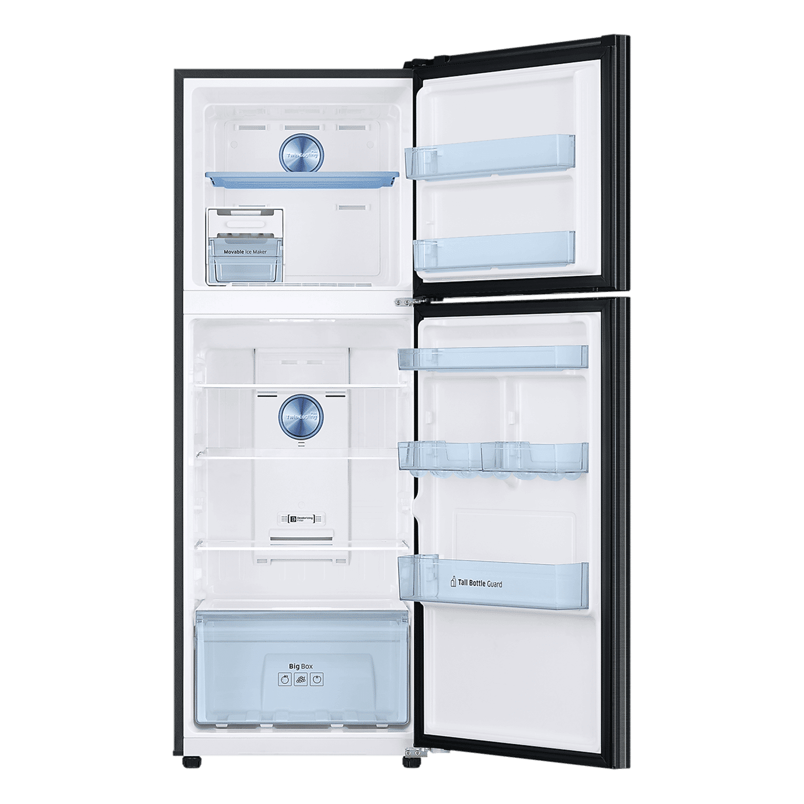 SAMSUNG 301 Litres 2 Star Frost Free Double Door Convertible Refrigerator with Twin Cooling Plus (RT34C4522B1/HL, Black Matt)_6
