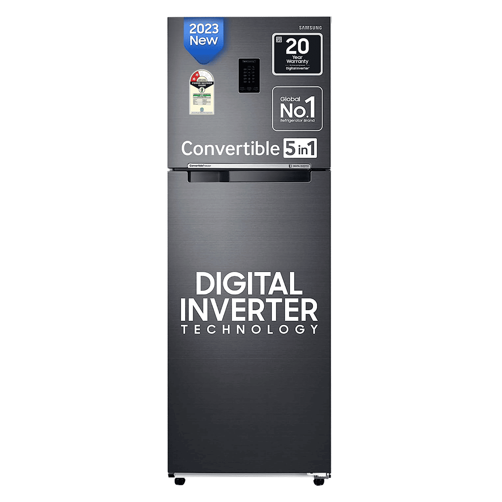 SAMSUNG 322 Litres 2 Star Frost Free Double Door Refrigerator (RT37C4512BX/HL, Luxe Black)_1