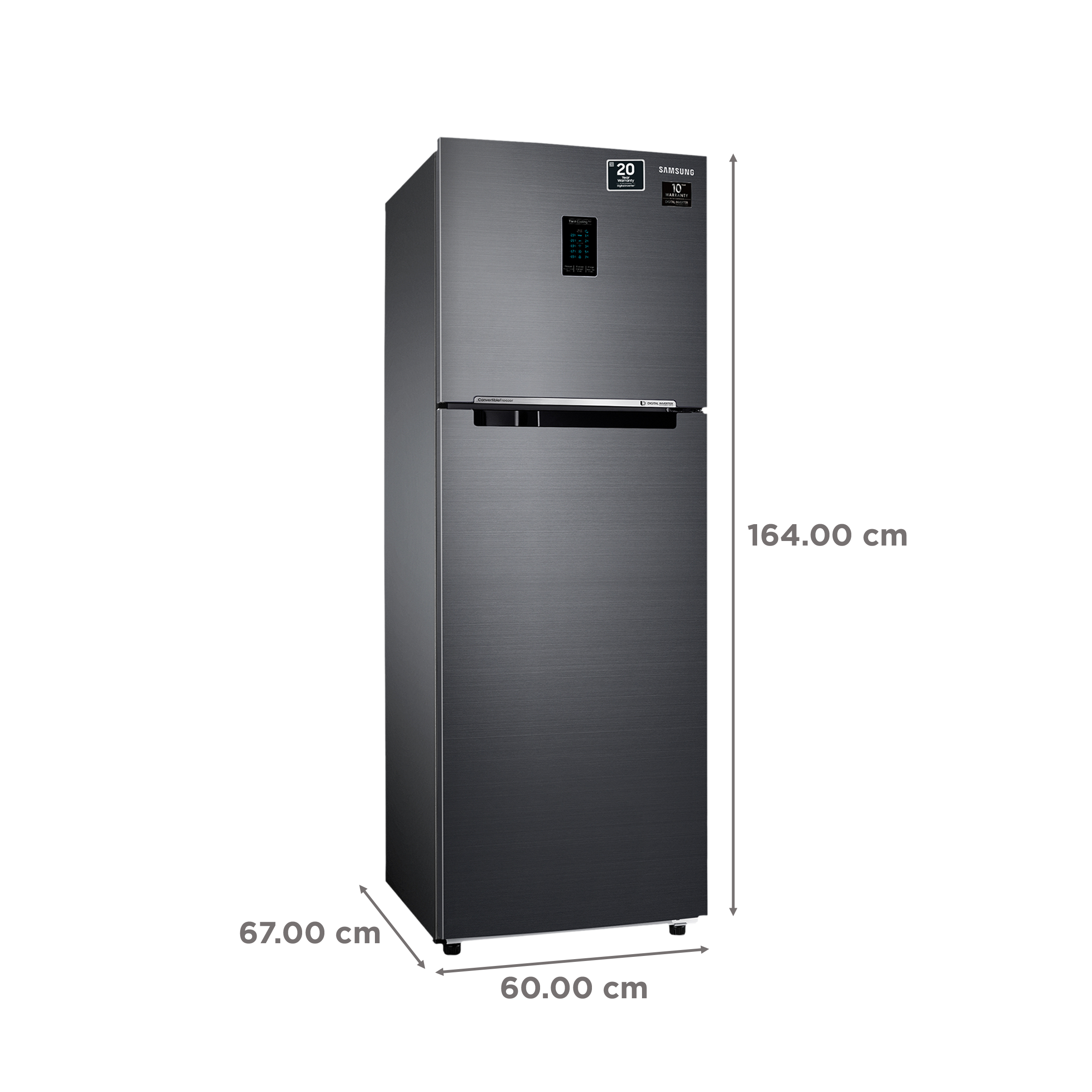 SAMSUNG 322 Litres 2 Star Frost Free Double Door Refrigerator (RT37C4512BX/HL, Luxe Black)_3