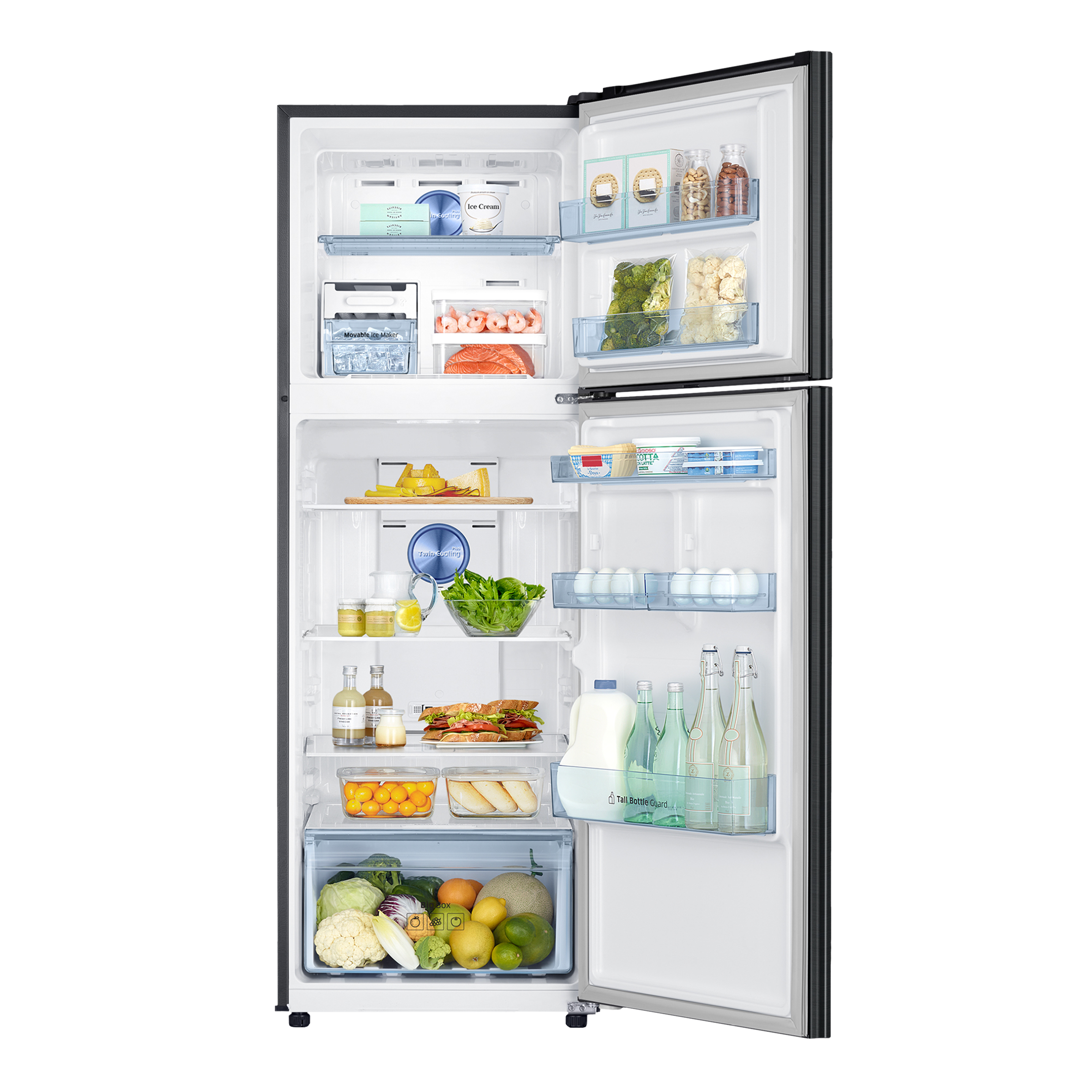 SAMSUNG 322 Litres 2 Star Frost Free Double Door Refrigerator (RT37C4512BX/HL, Luxe Black)_5