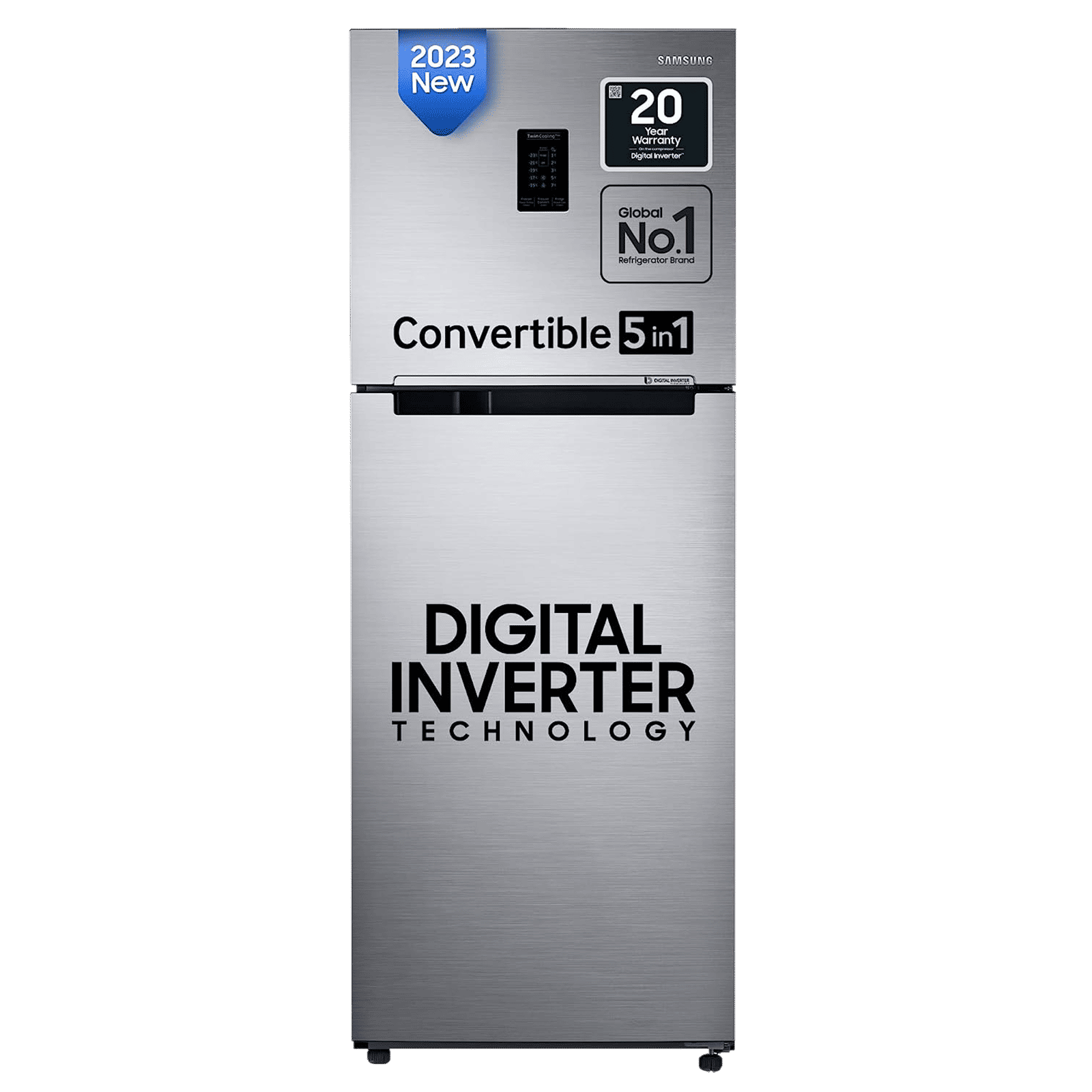 SAMSUNG 322 Litres 2 Star Frost Free Double Door Convertible Refrigerator with Anti Bacterial Gasket (RT37C4512S8/HL, Elegant Inox) SAMSUNG 322 Litres 2 Star Frost Free Double Door Convertible Refrigerator with Anti Bacterial Gasket (RT37C4512S8/HL, Elegant Inox)_1