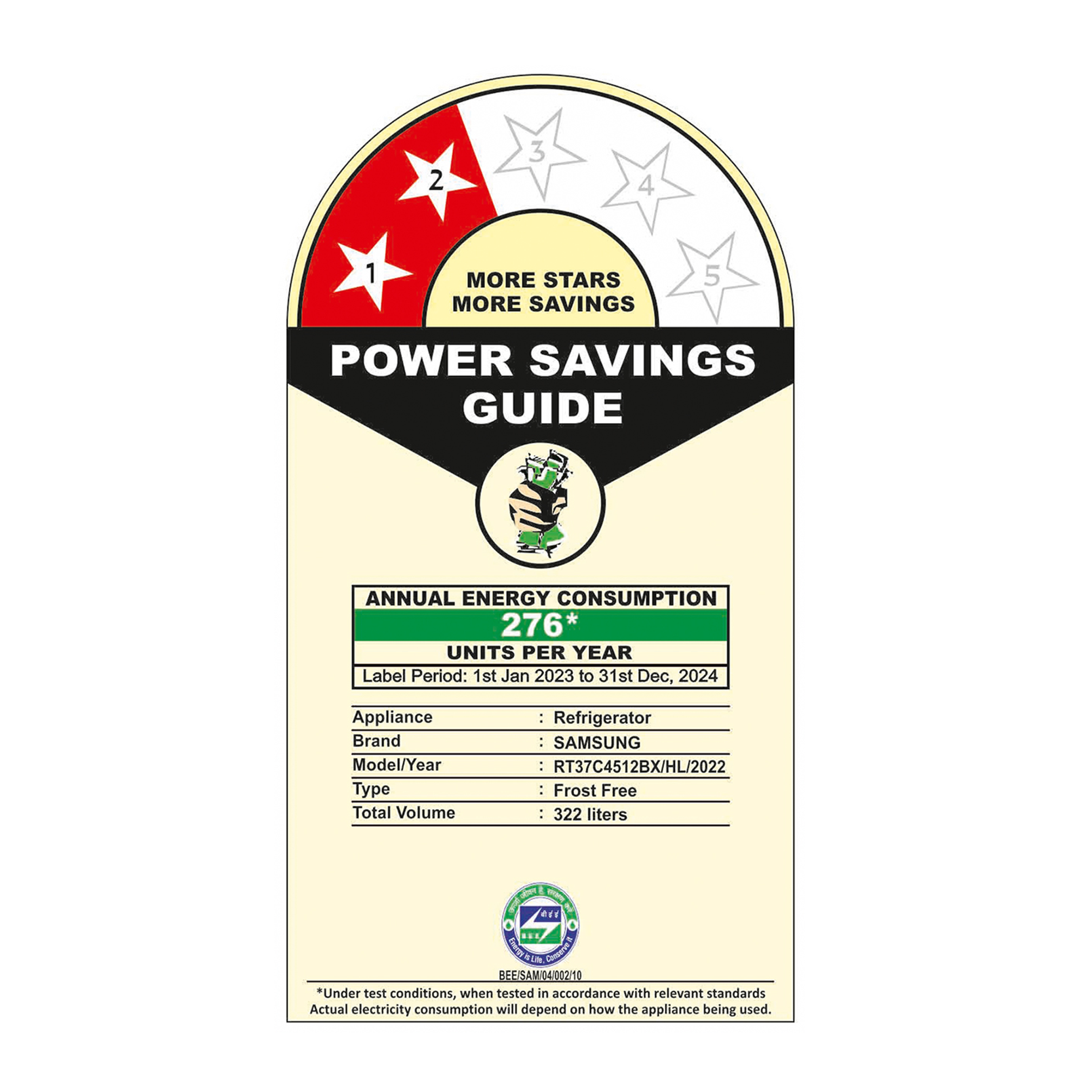 SAMSUNG 322 Litres 2 Star Frost Free Double Door Convertible Refrigerator with Anti Bacterial Gasket (RT37C4512S8/HL, Elegant Inox) SAMSUNG 322 Litres 2 Star Frost Free Double Door Convertible Refrigerator with Anti Bacterial Gasket (RT37C4512S8/HL, Elegant Inox)_8