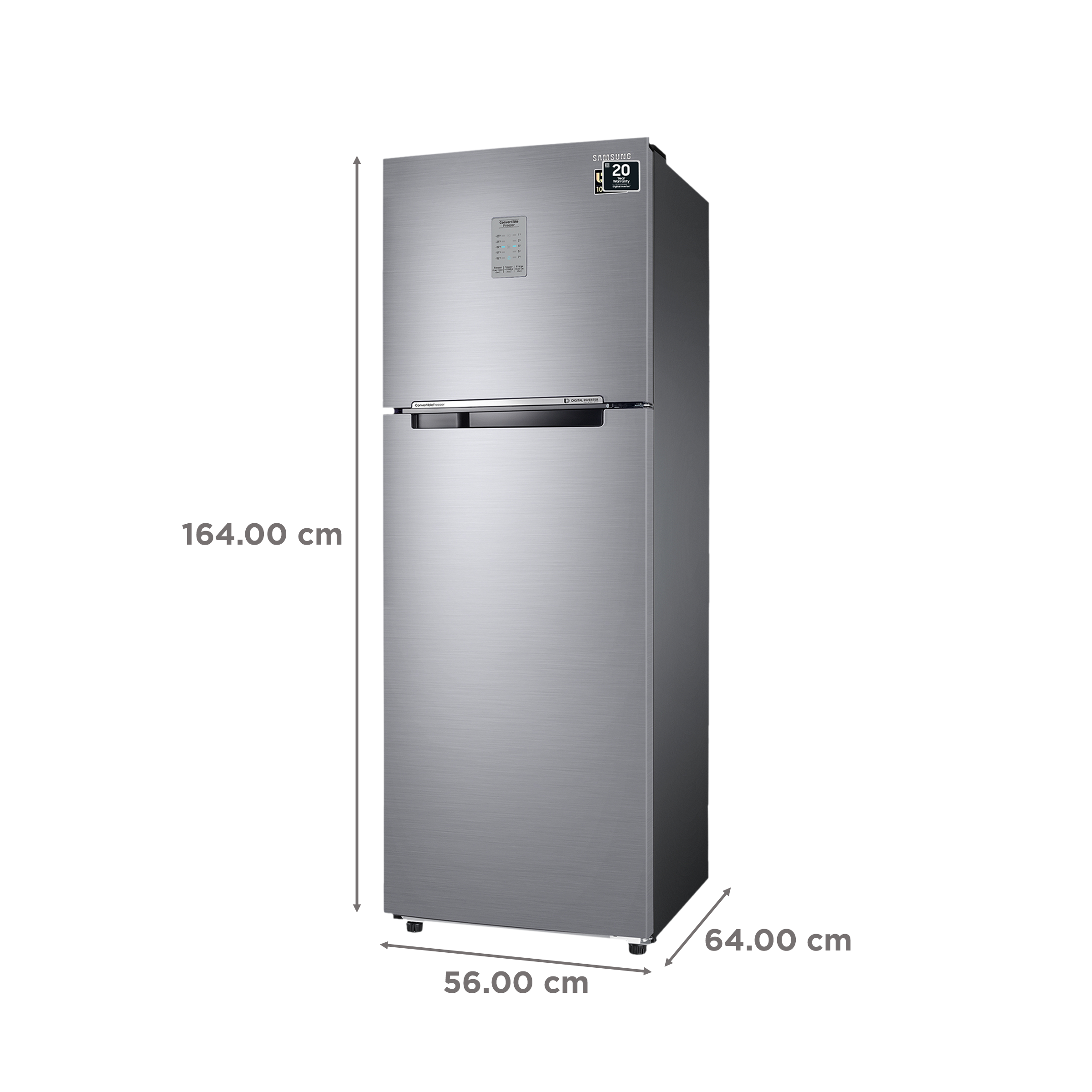 SAMSUNG 256 Litres 2 Star Frost Free Double Door Refrigerator with Convertible 3-in-1 Mode (RT30C3742S9/HL, Refined Inox)_3