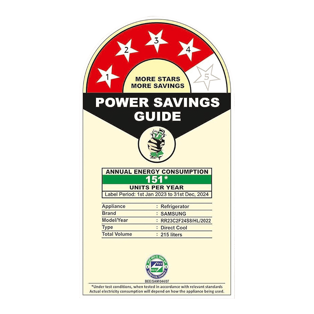 SAMSUNG 215 Litres 4 Star Direct Cool Single Door Refrigerator with Antibacterial Gasket (RR23C2F24S8/HL, Elegant Inox)_8