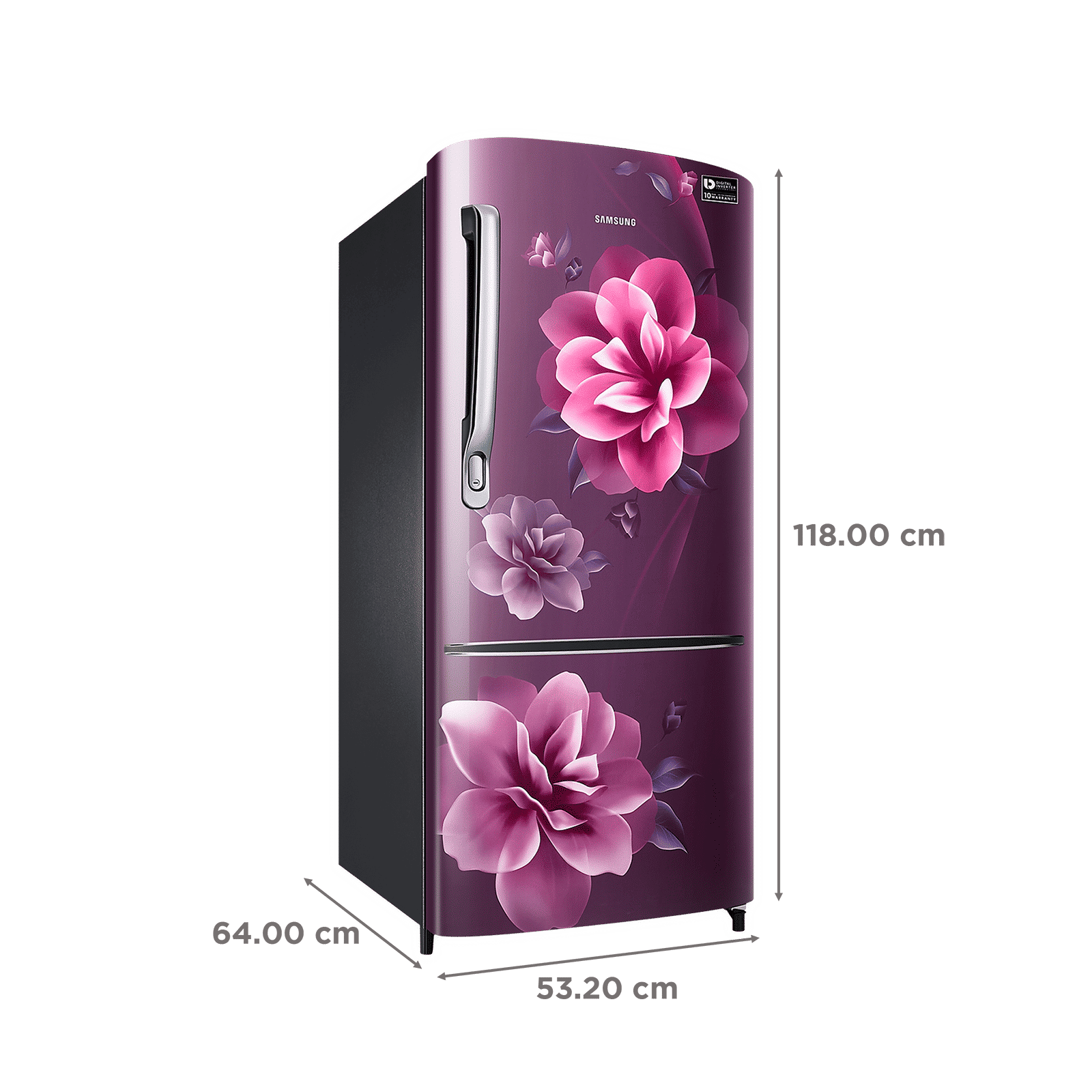 SAMSUNG Stylish Grande 183 Litres4 Star Direct Cool Single Door Refrigerator with Anti Bacterial Gasket (RR20C1724CR/HL, Camellia Purple)_3
