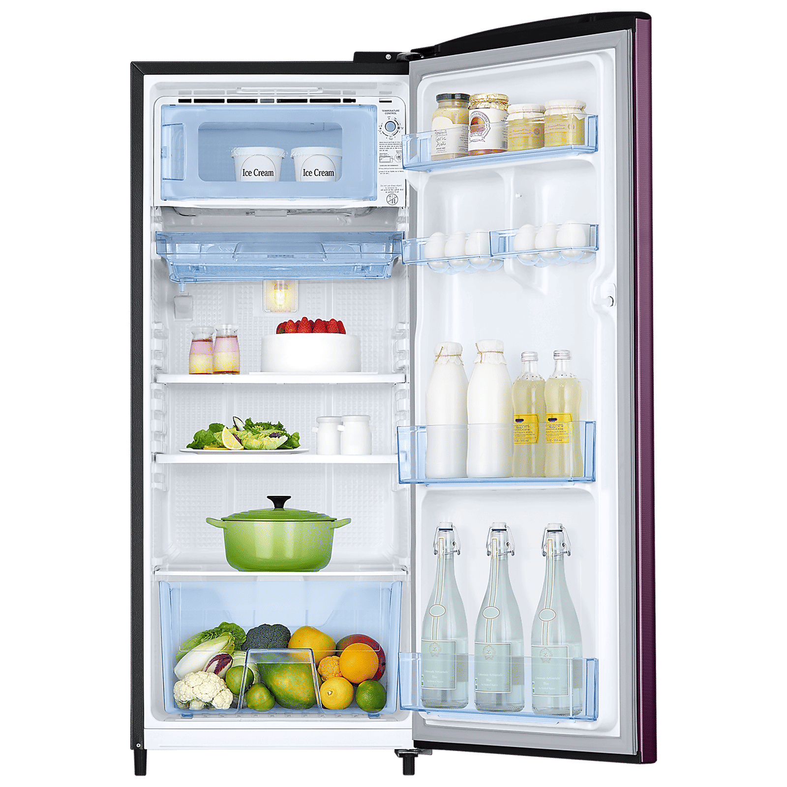 SAMSUNG Stylish Grande 183 Litres4 Star Direct Cool Single Door Refrigerator with Anti Bacterial Gasket (RR20C1724CR/HL, Camellia Purple)_5