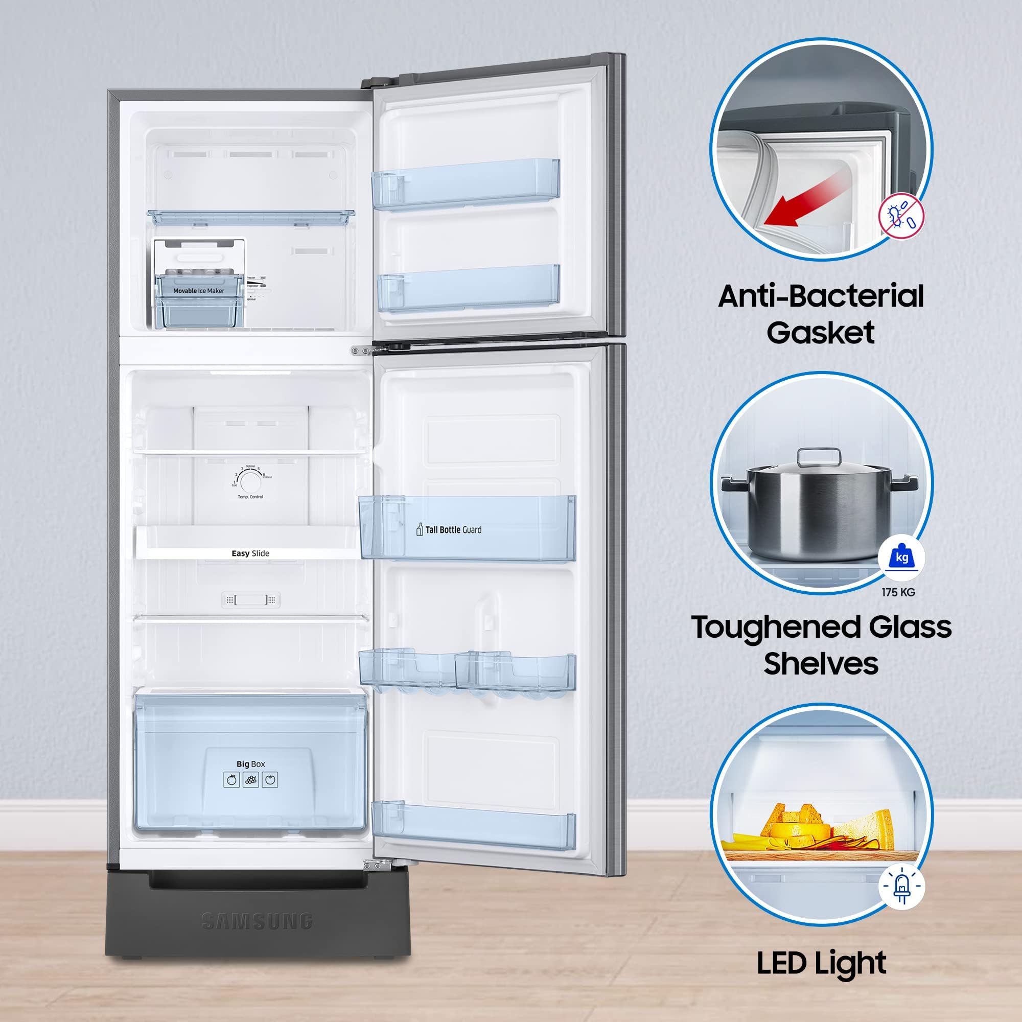 SAMSUNG 236 Litres 2 Star Frost Free Double Door Refrigerator with Distributed Cooling (RT28C3122S8/HL, Elegant Inox)_15