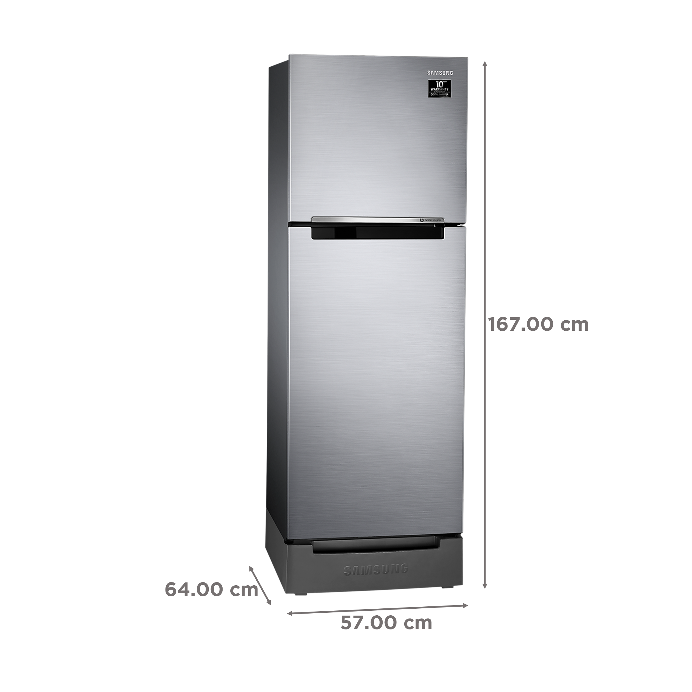 SAMSUNG 236 Litres 2 Star Frost Free Double Door Refrigerator with Distributed Cooling (RT28C3122S8/HL, Elegant Inox)_3