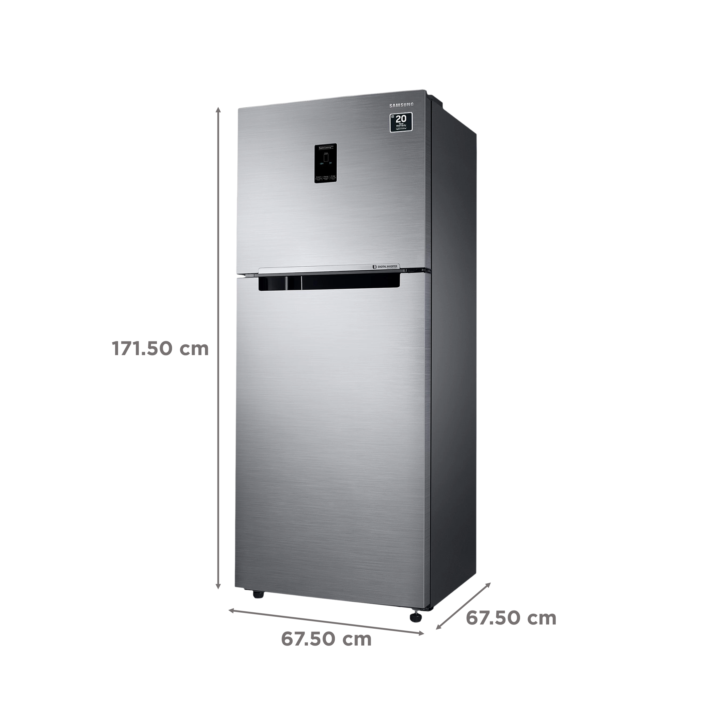 SAMSUNG 363 Litres 2 Star Frost Free Double Door Convertible Refrigerator with Stabilizer Free Operation (RT39C5532S8/HL, Elegant Inox)_3