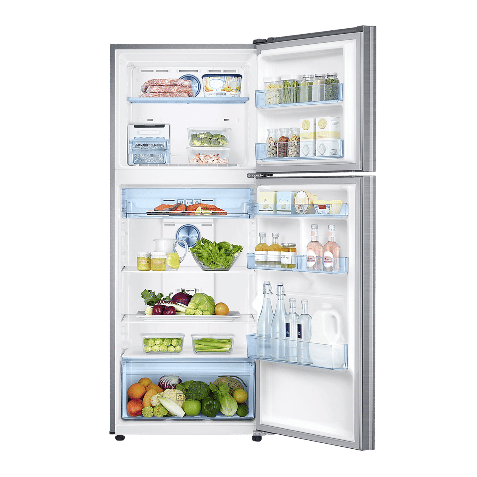 SAMSUNG 363 Litres 2 Star Frost Free Double Door Convertible Refrigerator with Stabilizer Free Operation (RT39C5532S8/HL, Elegant Inox)_5