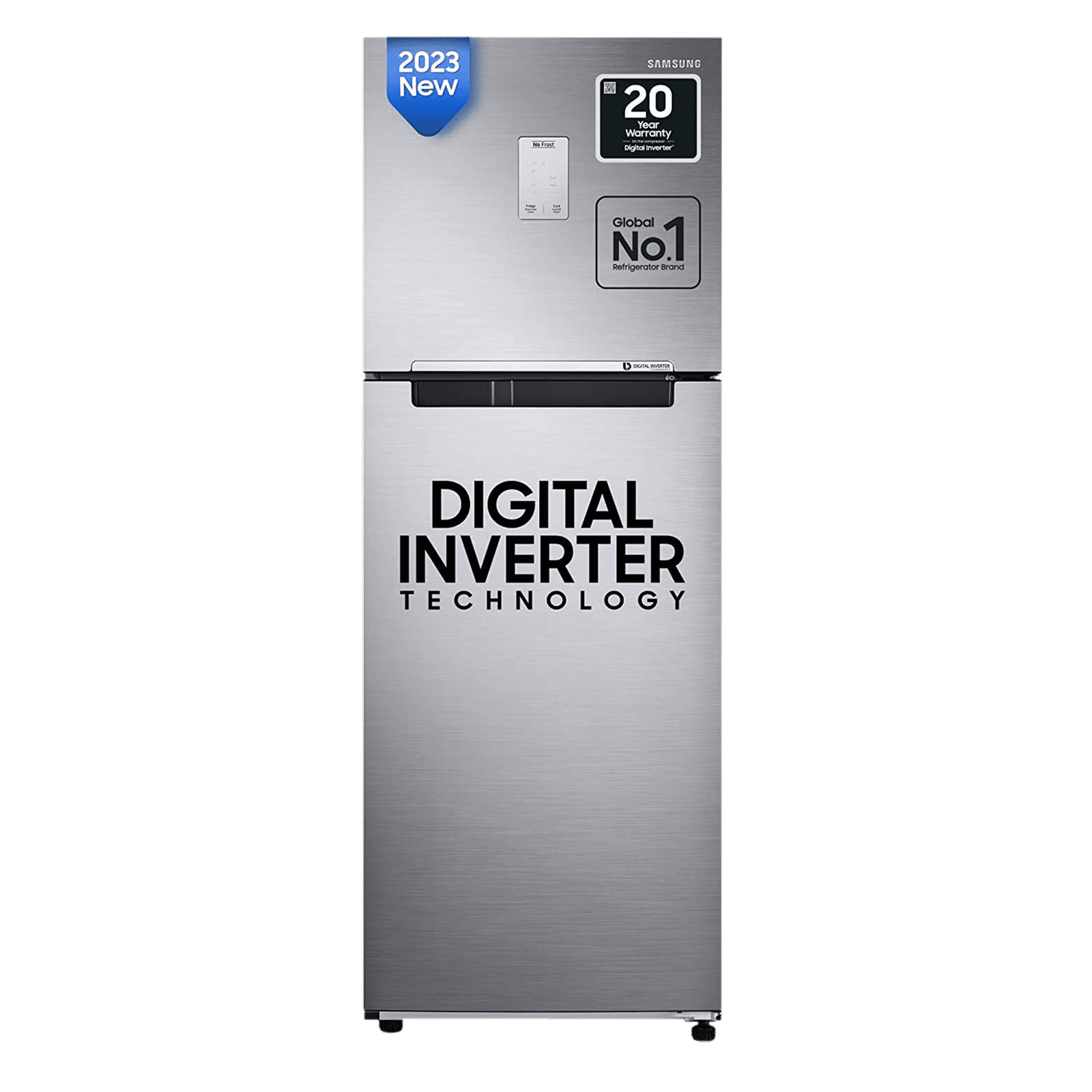 SAMSUNG 224 Litres 2 Star Frost Free Double Door Refrigerator with Curd Maestro (RT28C3522S8/HL, Elegant Inox)_1