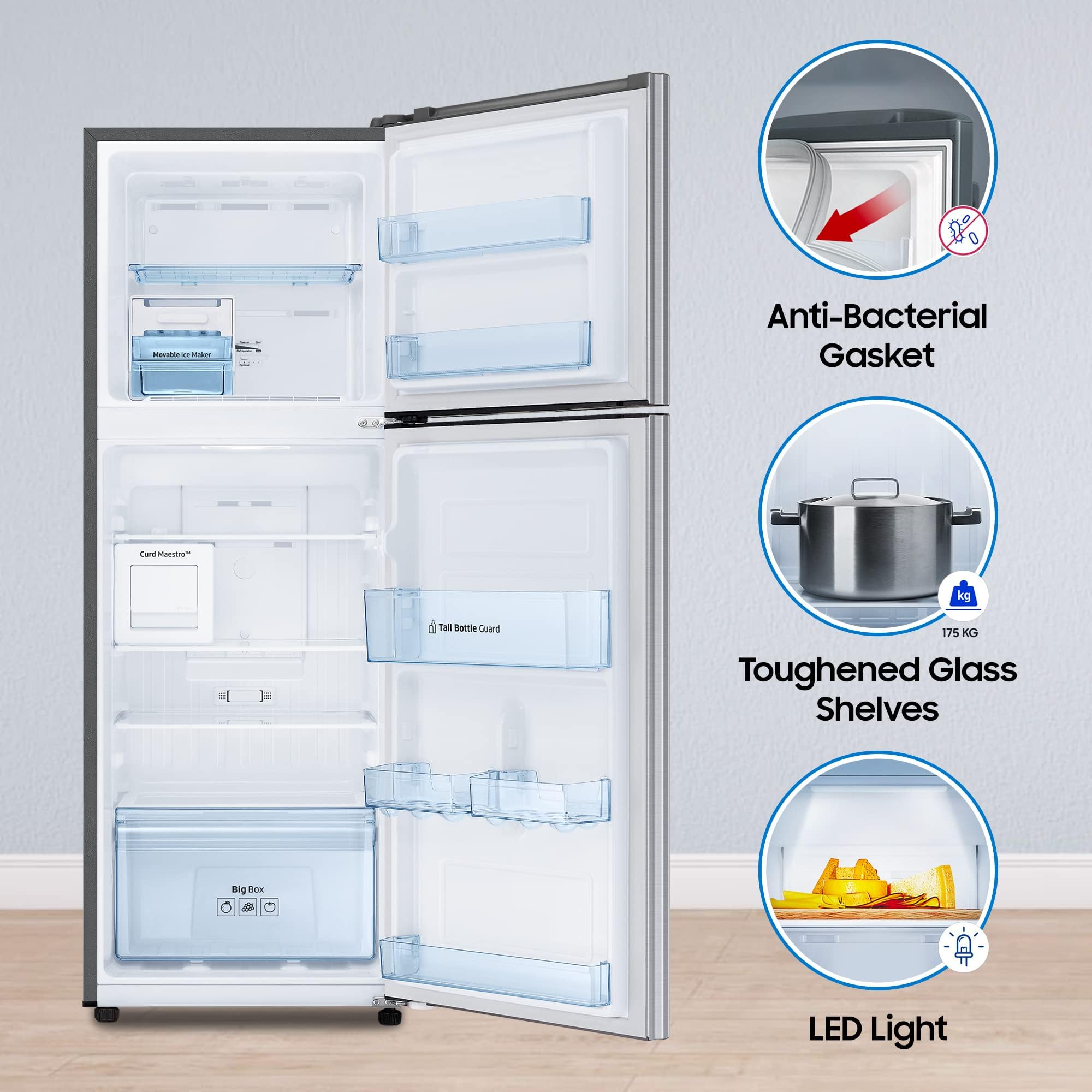 SAMSUNG 224 Litres 2 Star Frost Free Double Door Refrigerator with Curd Maestro (RT28C3522S8/HL, Elegant Inox)_18