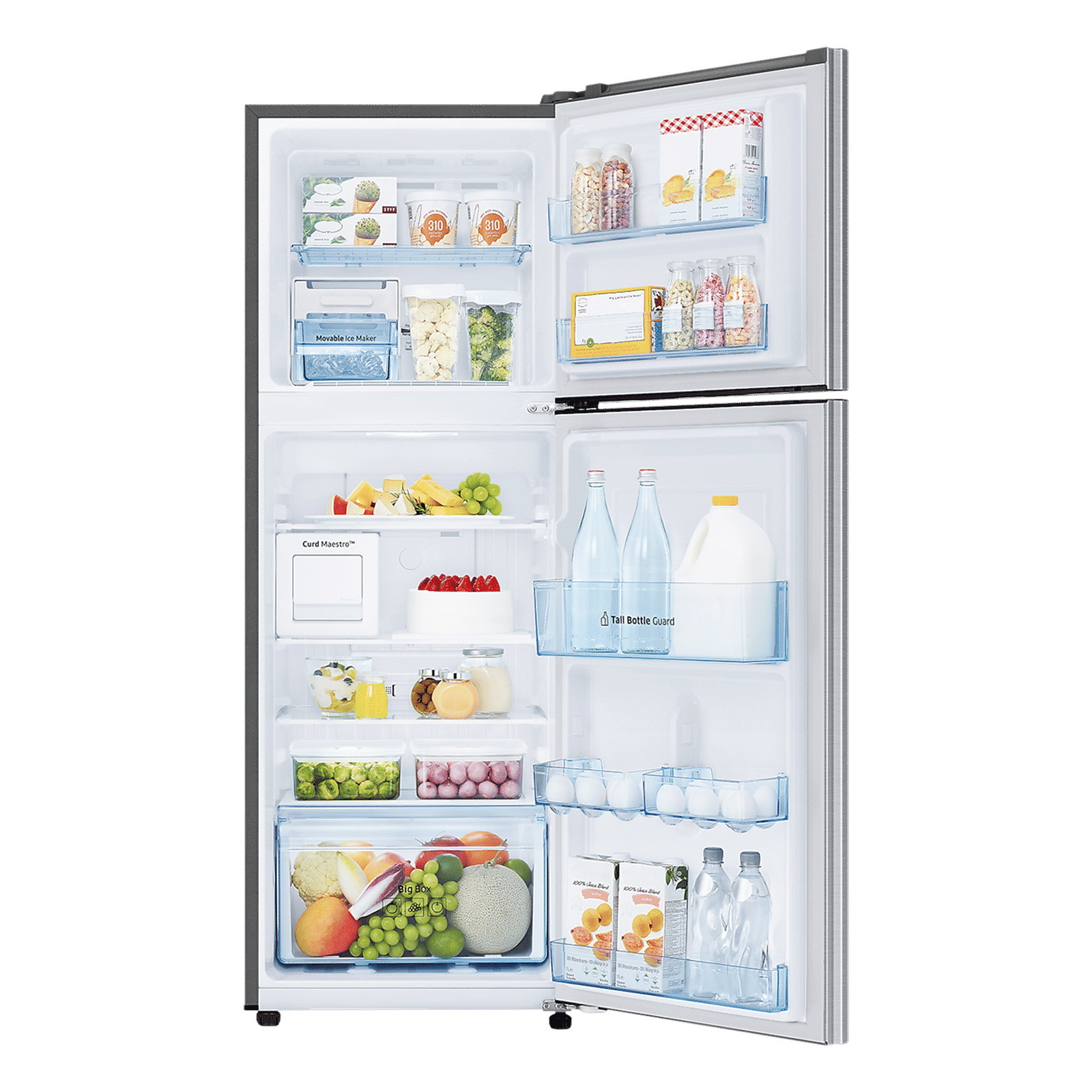 SAMSUNG 224 Litres 2 Star Frost Free Double Door Refrigerator with Curd Maestro (RT28C3522S8/HL, Elegant Inox)_5